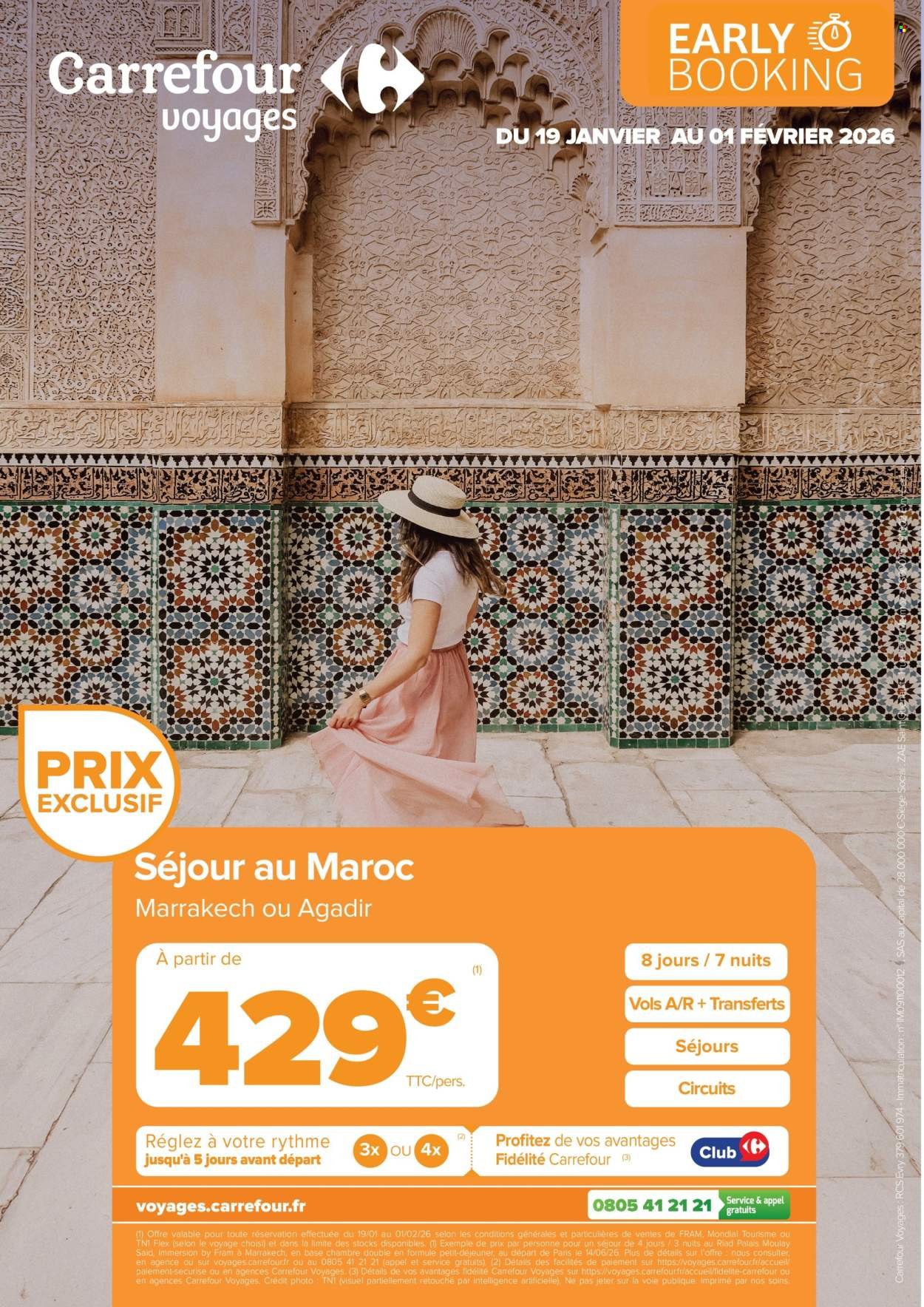 Catalogue CARREFOUR - RÉSERVEZ TÔT VOS VACANCES PRINTEMPS / ÉTÉ (2026-01-19 - 2026-02-01)
