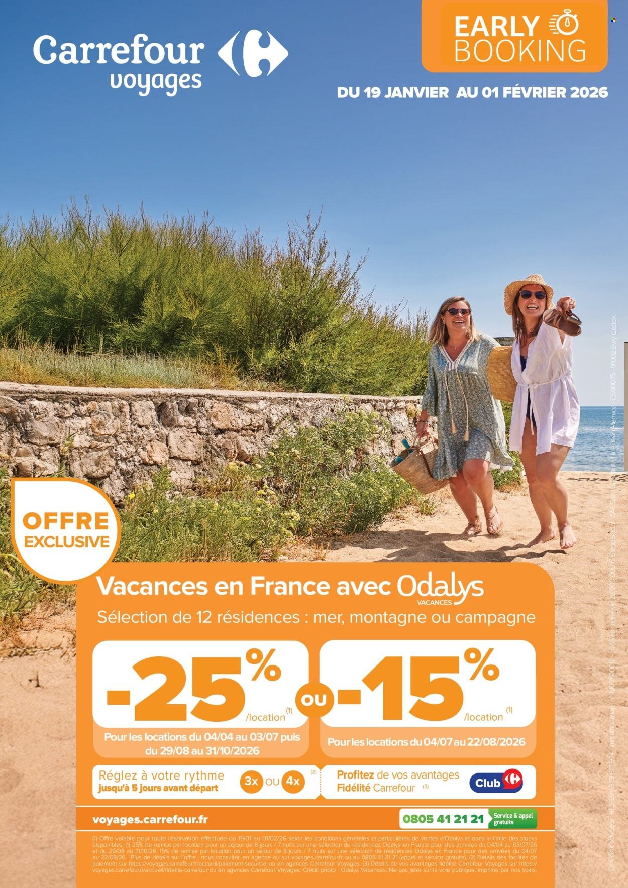Catalogue CARREFOUR - RÉSERVEZ TÔT VOS VACANCES PRINTEMPS / ÉTÉ (2026-01-19 - 2026-02-01)