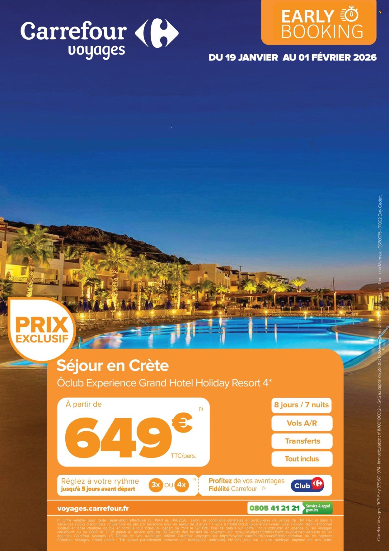 Catalogue CARREFOUR - RÉSERVEZ TÔT VOS VACANCES PRINTEMPS / ÉTÉ (2026-01-19 - 2026-02-01)