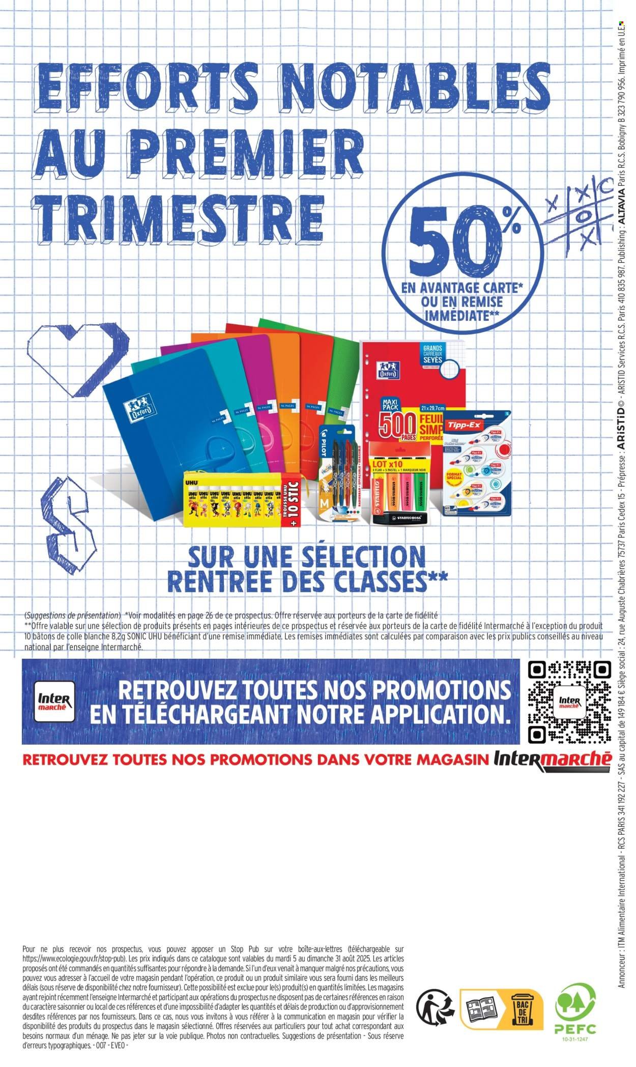 Catalogue INTERMARCHÉ - 70% en avantage carte sur une sélection rentrée des classes (2025-08-05 - 2025-08-31)