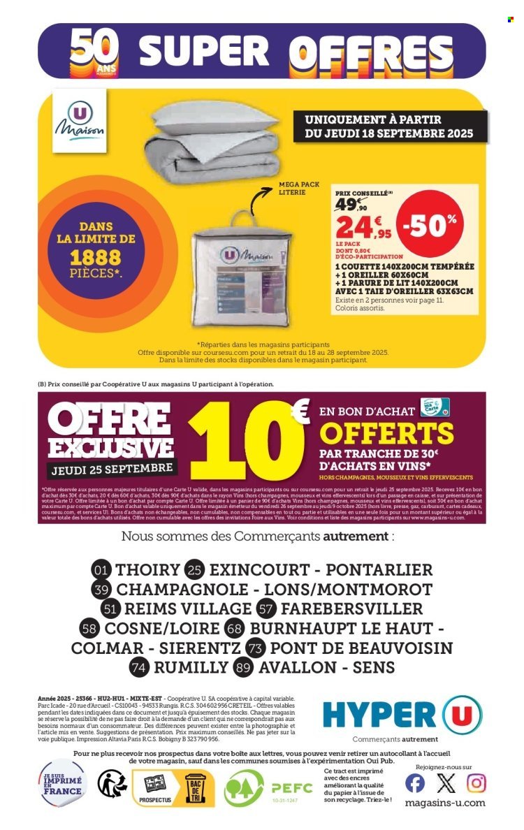 Catalogue HYPER U - Les prix bas de la semaine (2025-09-16 - 2025-09-28)