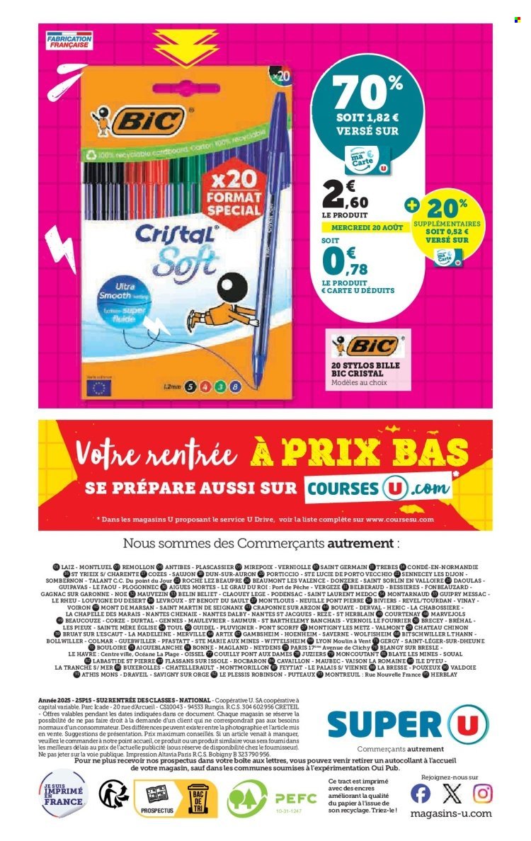 Catalogue SUPER U - La rentrée à prix bas (2025-08-12 - 2025-08-31)
