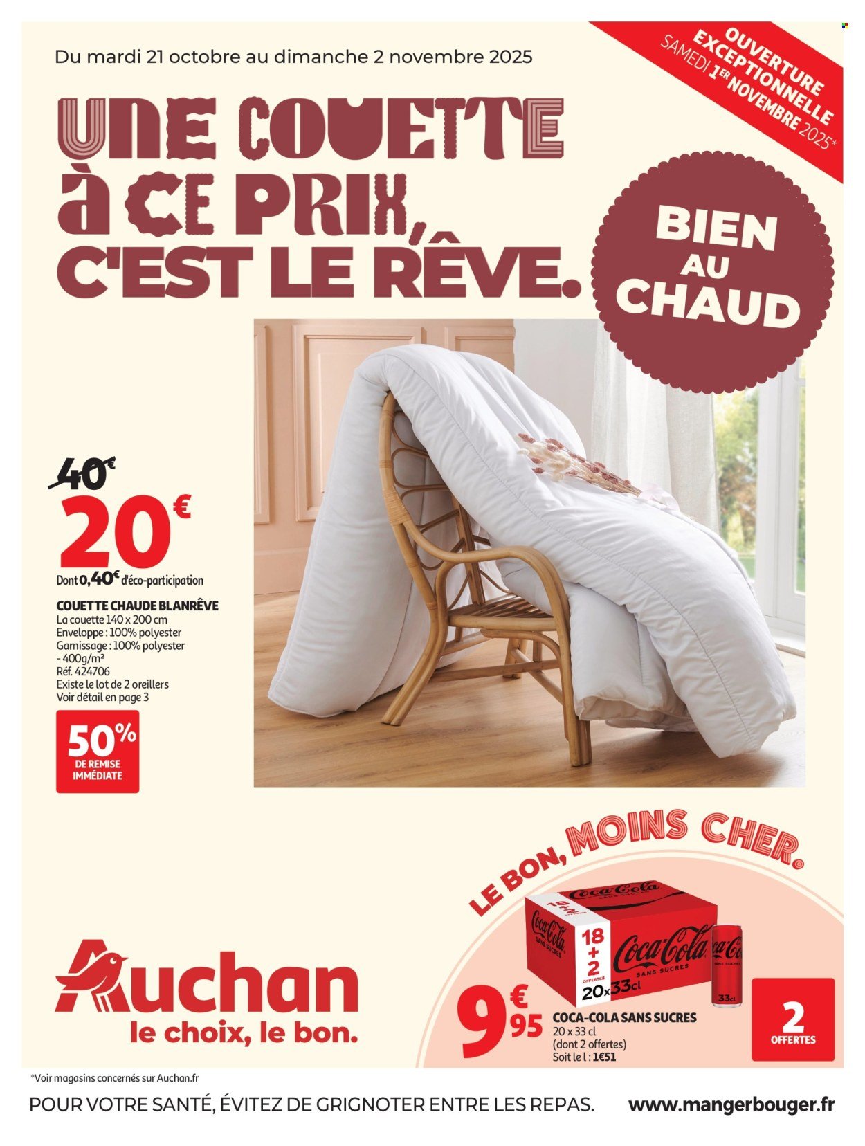 Catalogue AUCHAN - Bien au chaud : une couette à ce prix, c'est le rêve (2025-10-21 - 2025-11-02)