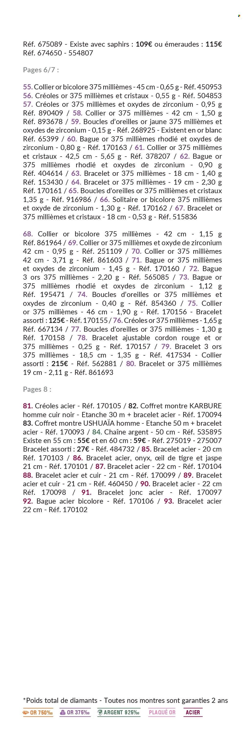 Catalogue AUCHAN - Bijoux Saint-Valentin