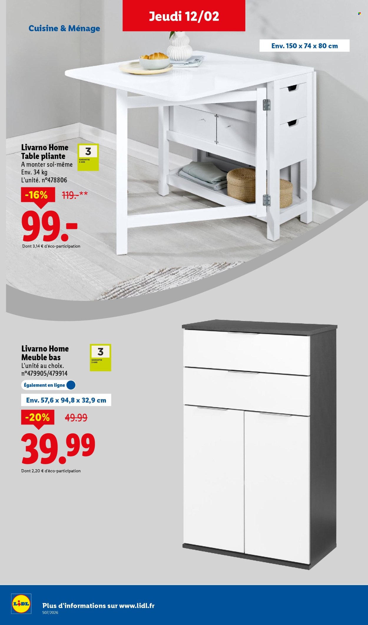 Catalogue LIDL - Les bonnes affaires de la semaine (2026-02-12 - 2026-02-16)