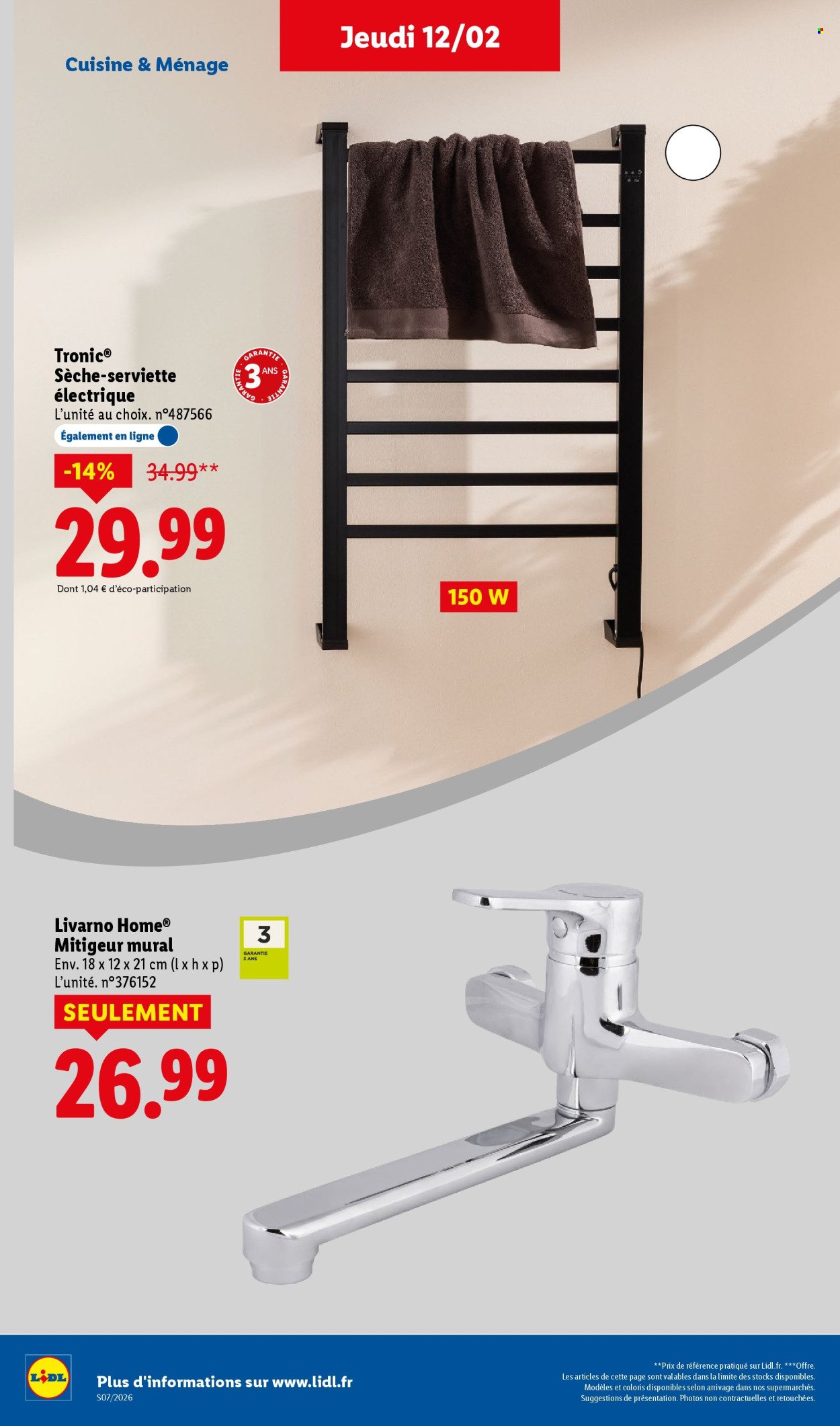 Catalogue LIDL - Les bonnes affaires de la semaine (2026-02-12 - 2026-02-16)