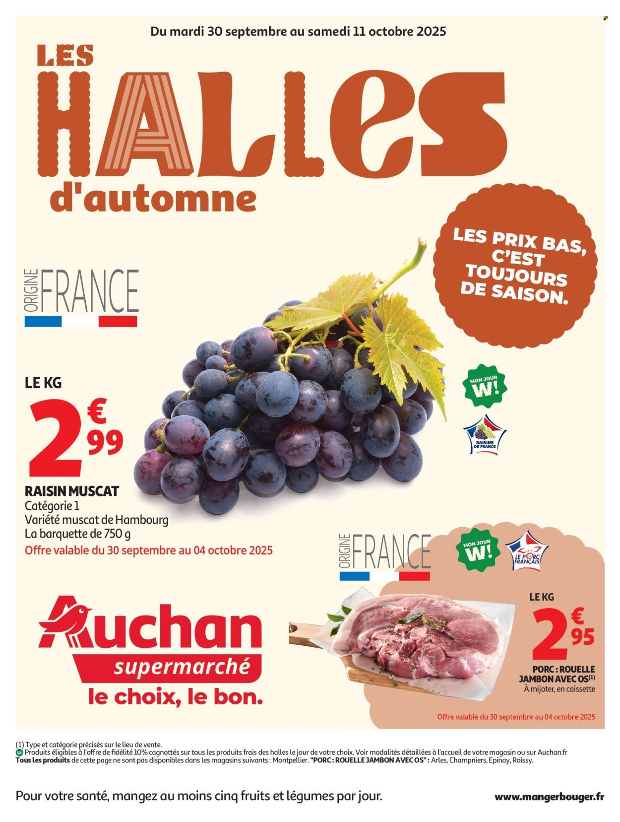Catalogue AUCHAN - Les Halles d'automne dans votre super (2025-09-30 - 2025-10-11)