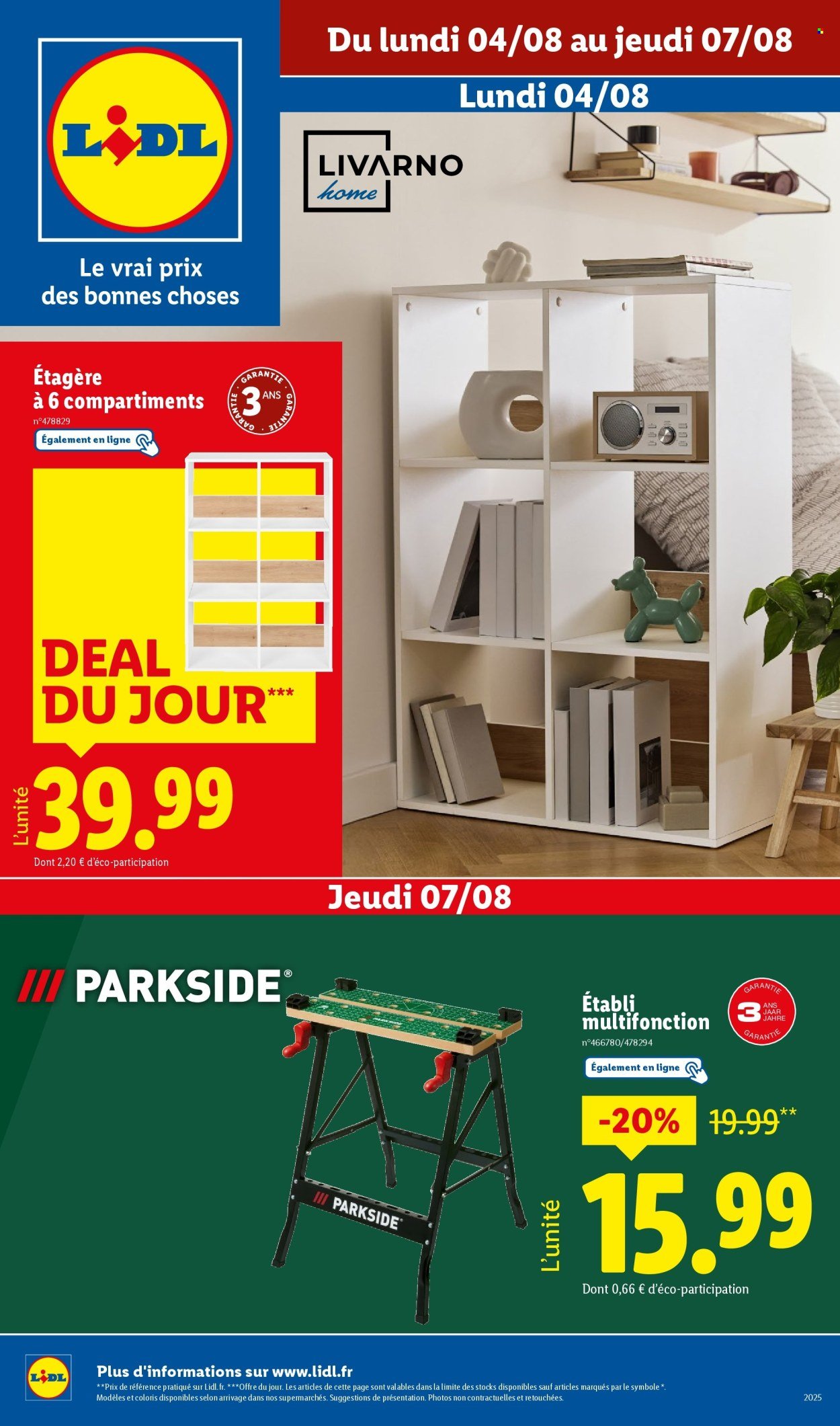 Catalogue LIDL - Les bonnes affaires de la semaine (2025-08-04 - 2025-08-07)