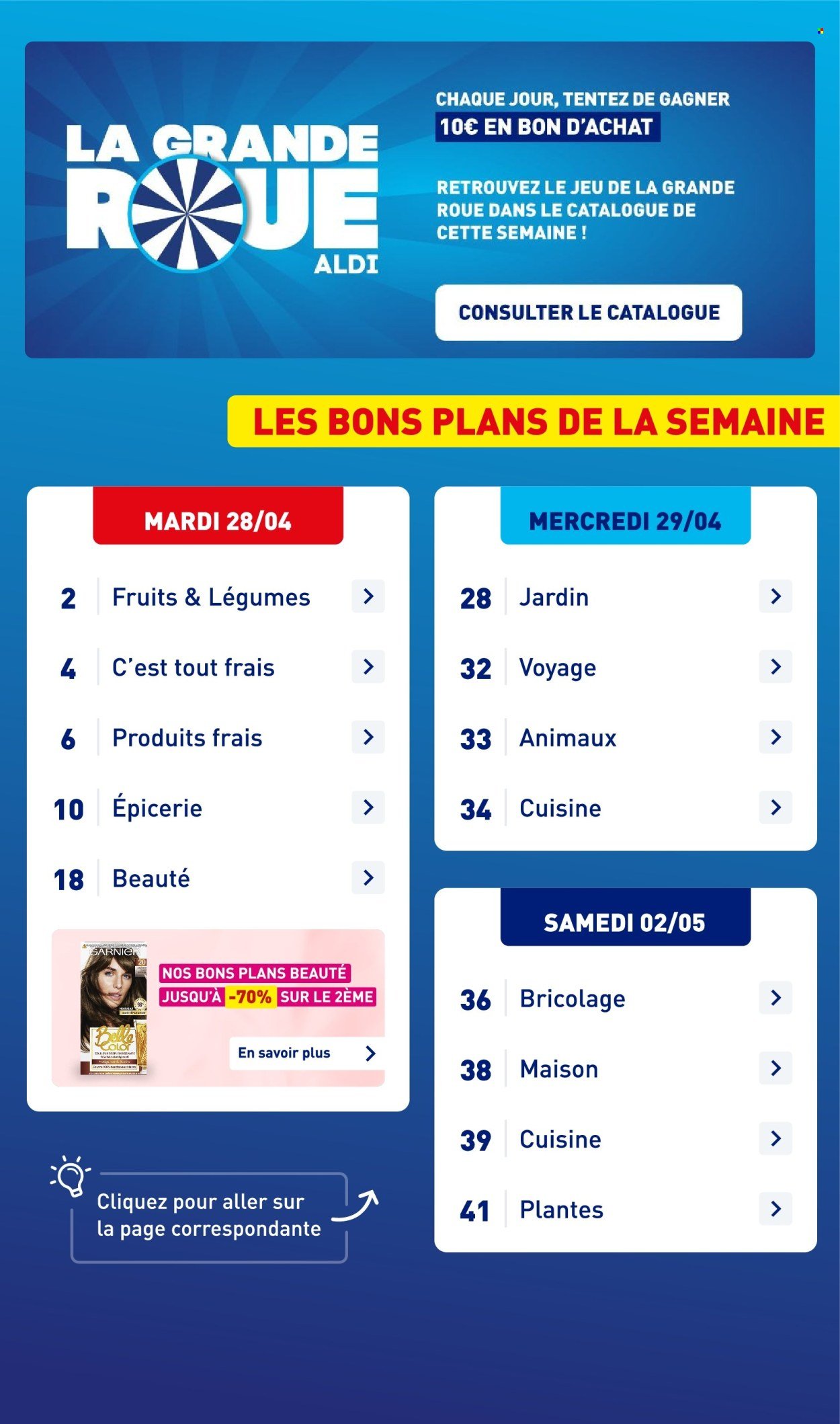 Catalogue ALDI - Nos bons plans josqu'à -70% sur le 2ème (2026-04-28 - 2026-05-04)