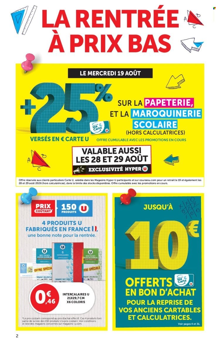 Catalogue HYPER U - La rentrée à prix bas