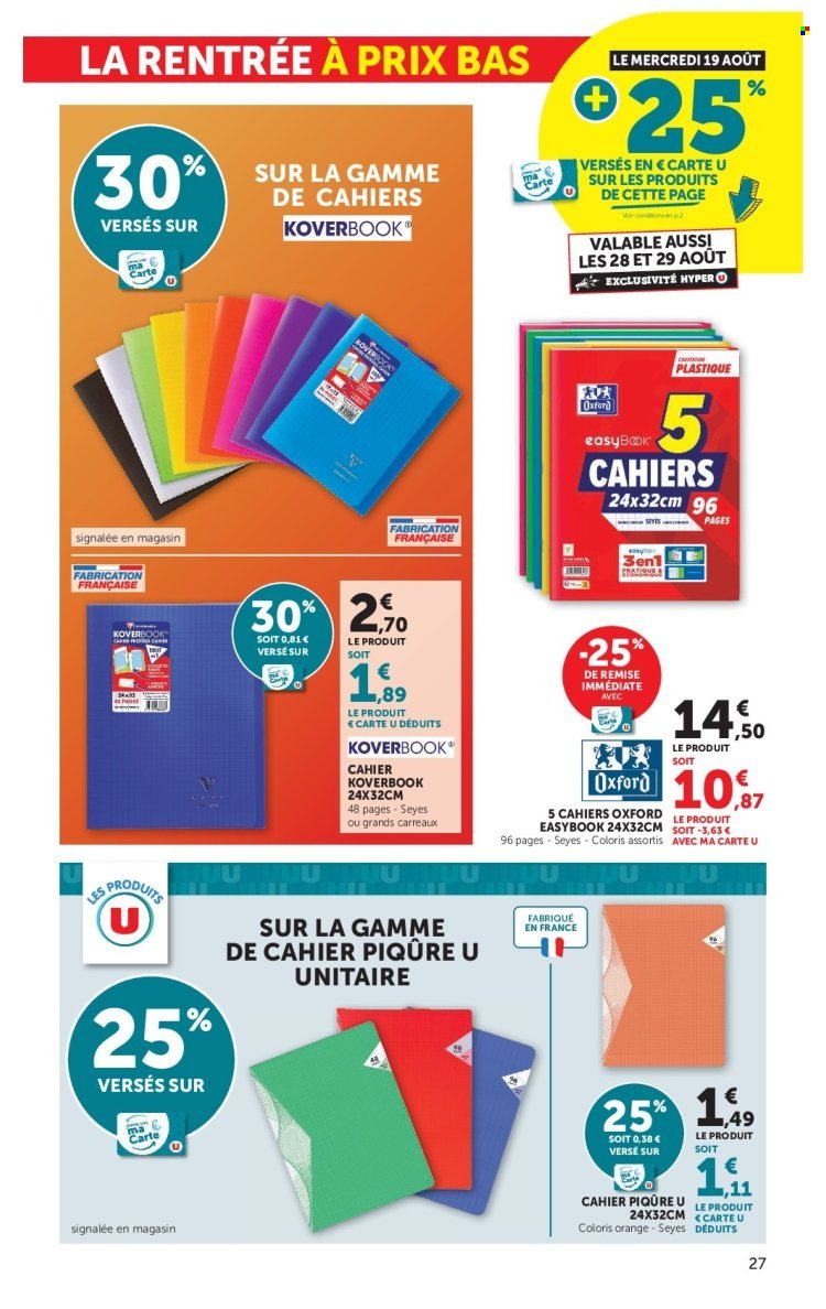 Catalogue HYPER U - La rentrée à prix bas