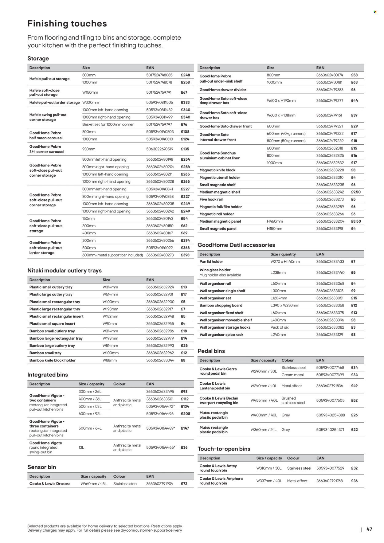 B&Q offer - Kitchens product & cabinetry price list (2025-10-31) | 47