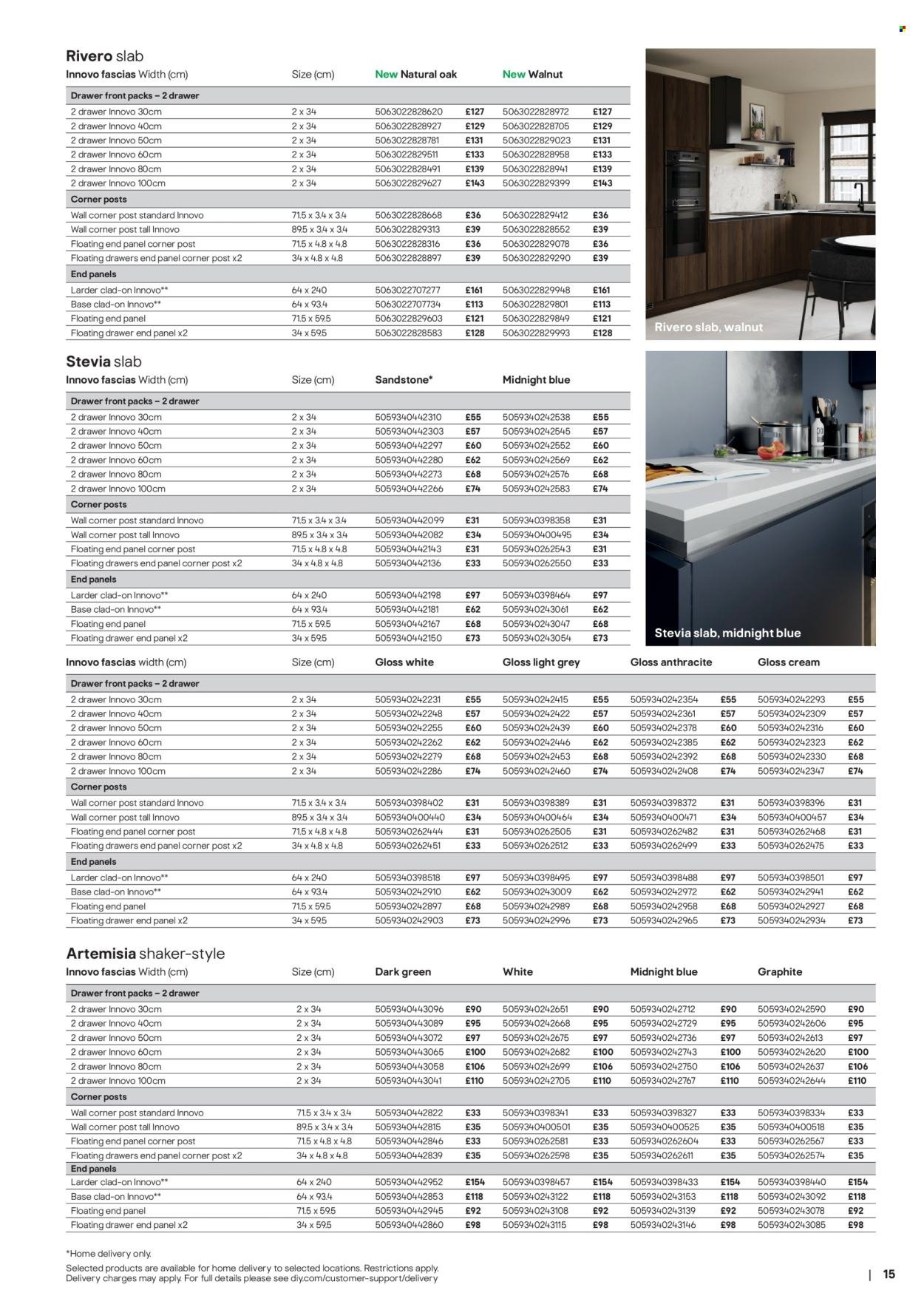 B&Q offer - Kitchens product & cabinetry price list