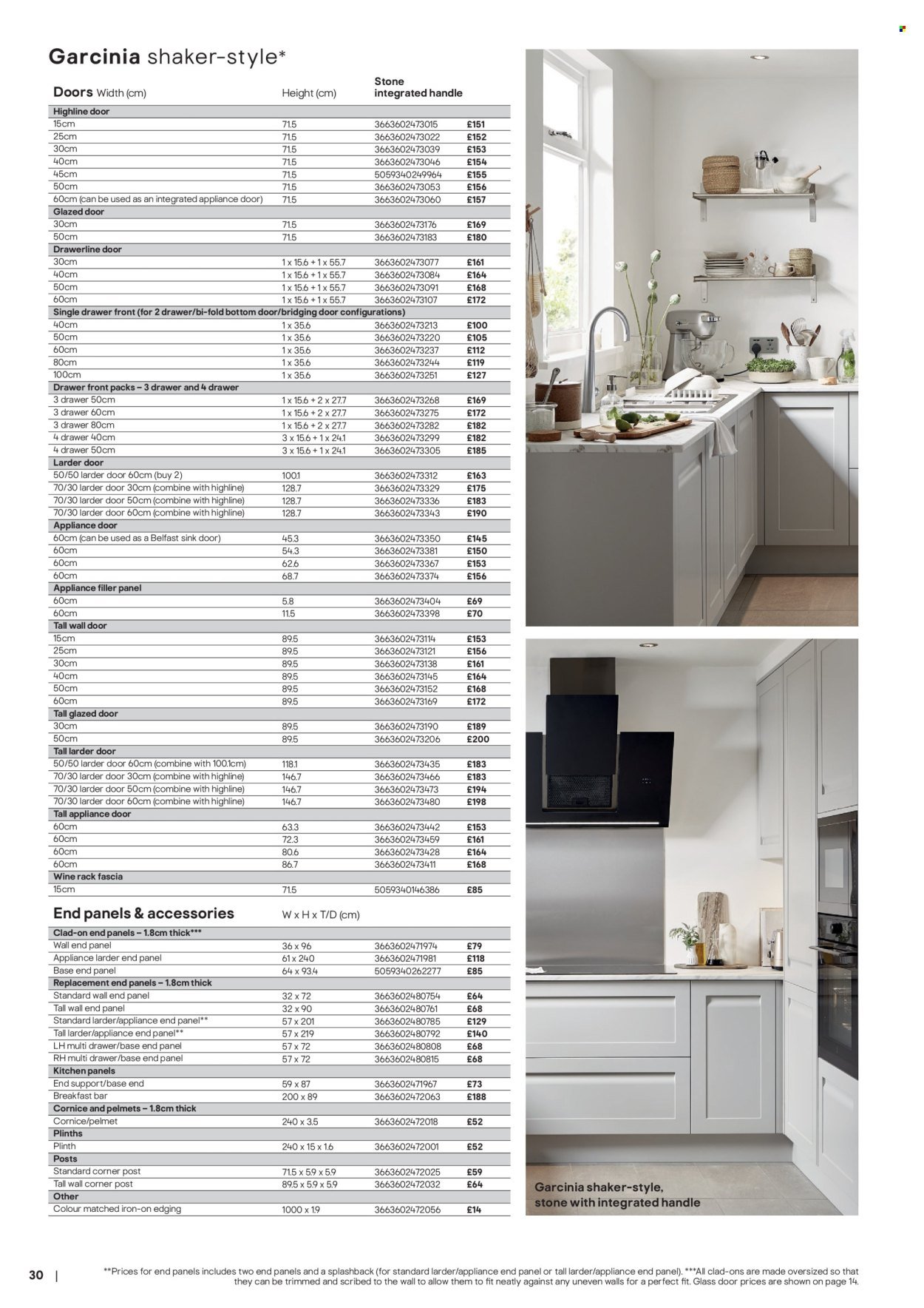 B&Q offer - Kitchens product & cabinetry price list