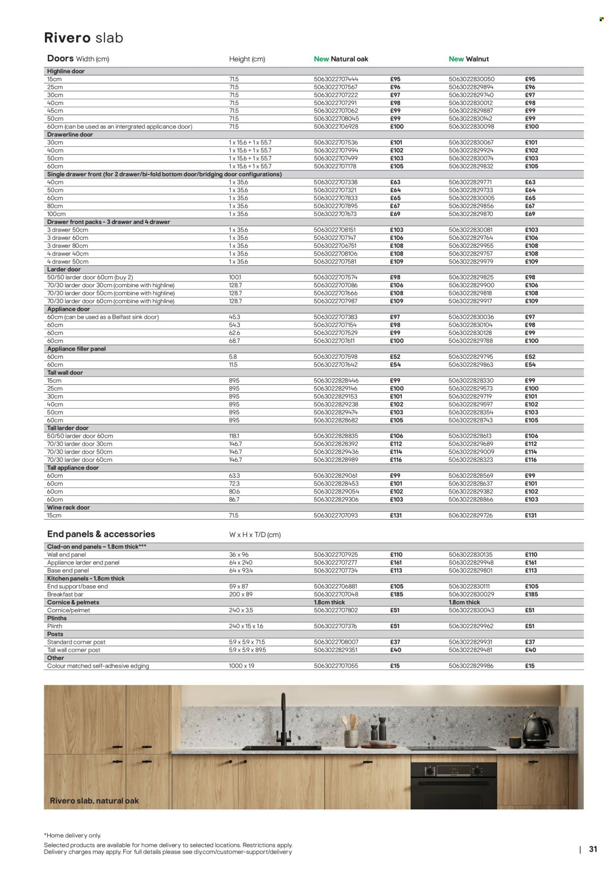 B&Q offer - Kitchens product & cabinetry price list