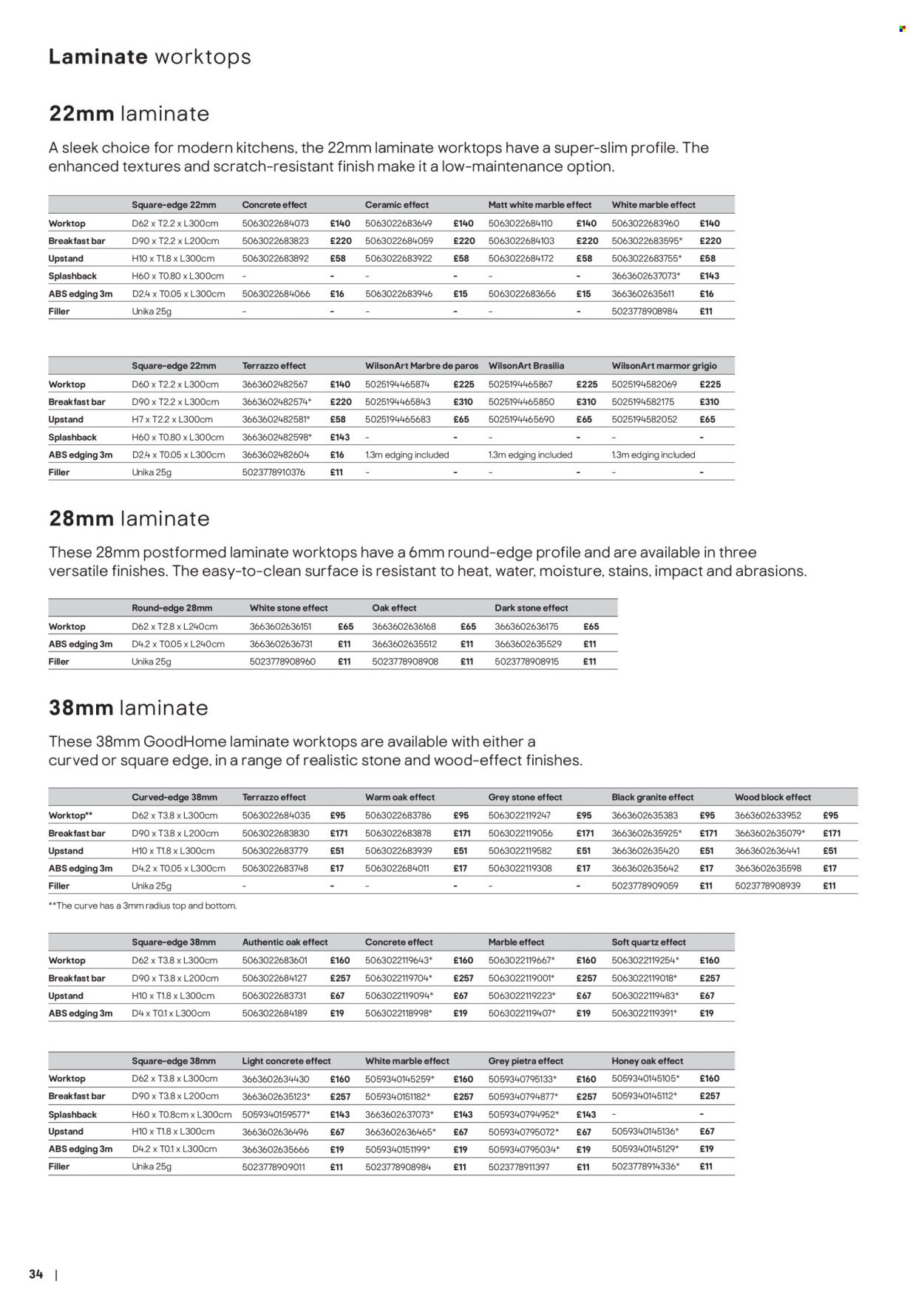 B&Q offer - Kitchens product & cabinetry price list