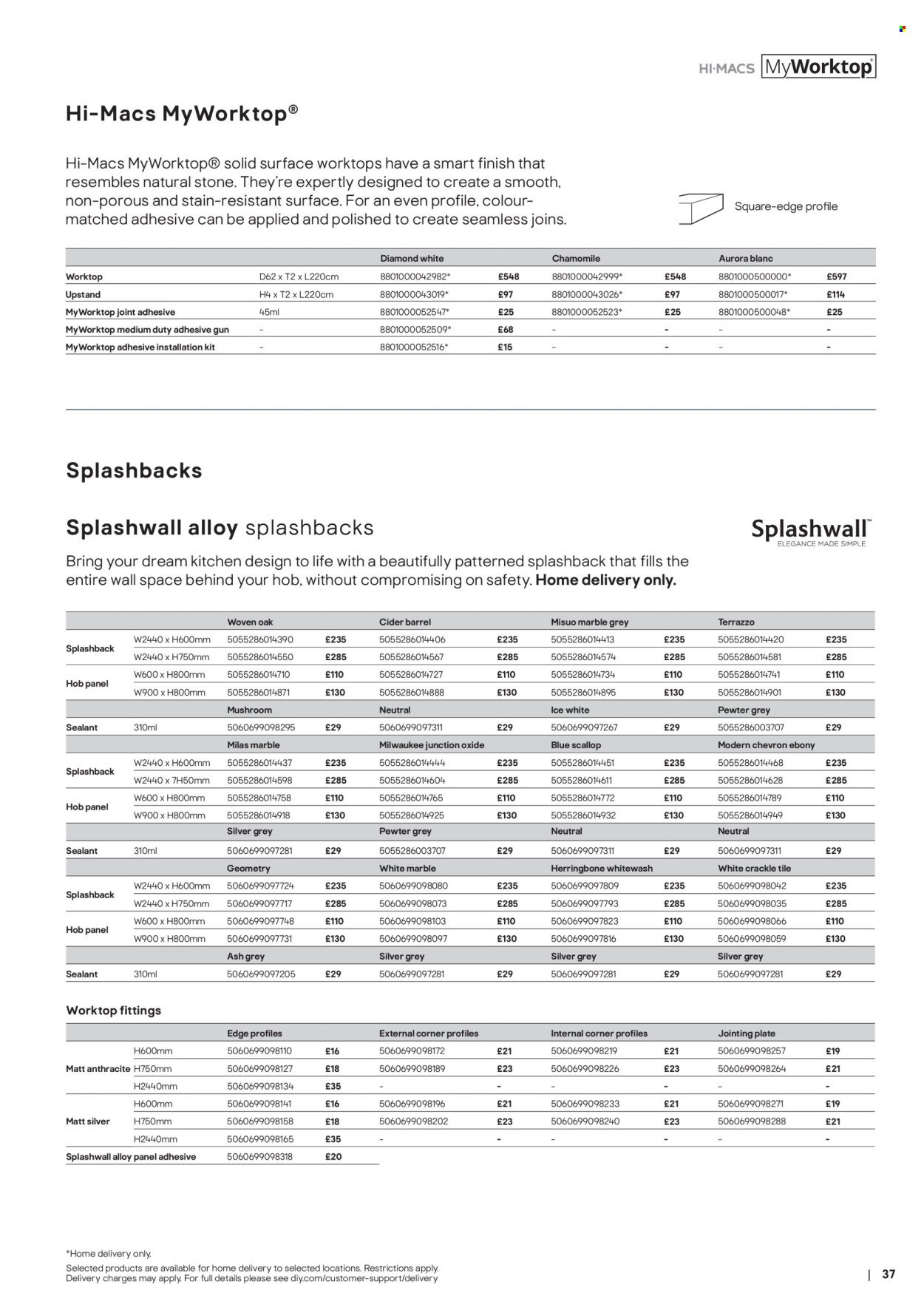 B&Q offer - Kitchens product & cabinetry price list