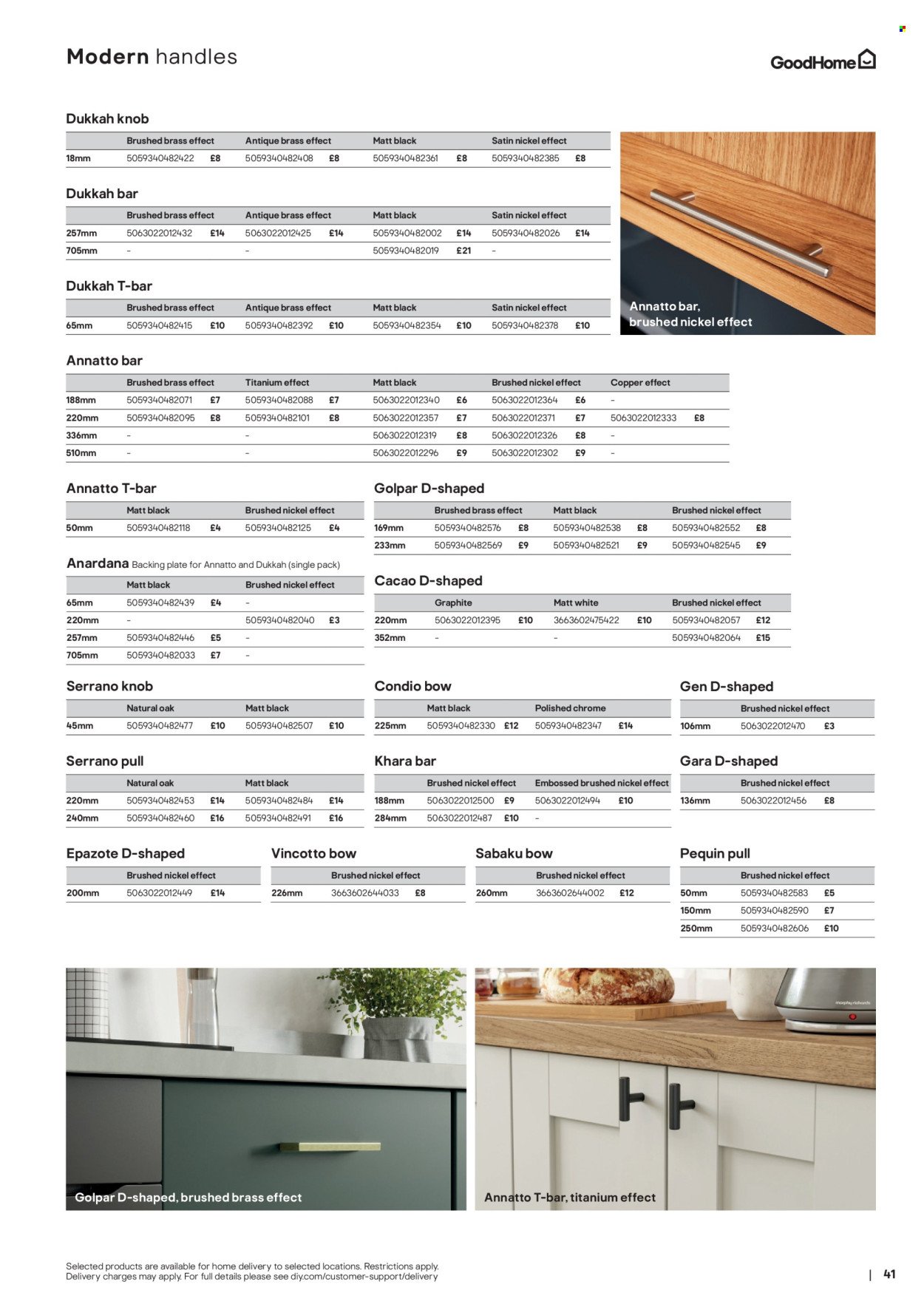 B&Q offer - Kitchens product & cabinetry price list