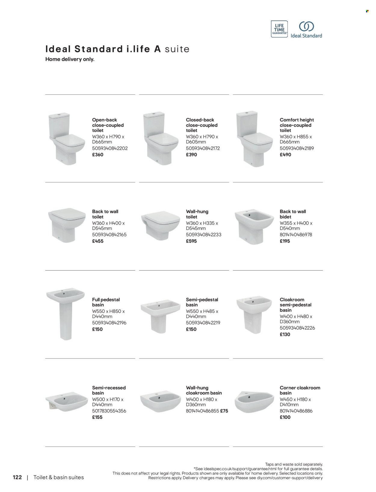 B&Q offer - Bathroom collections