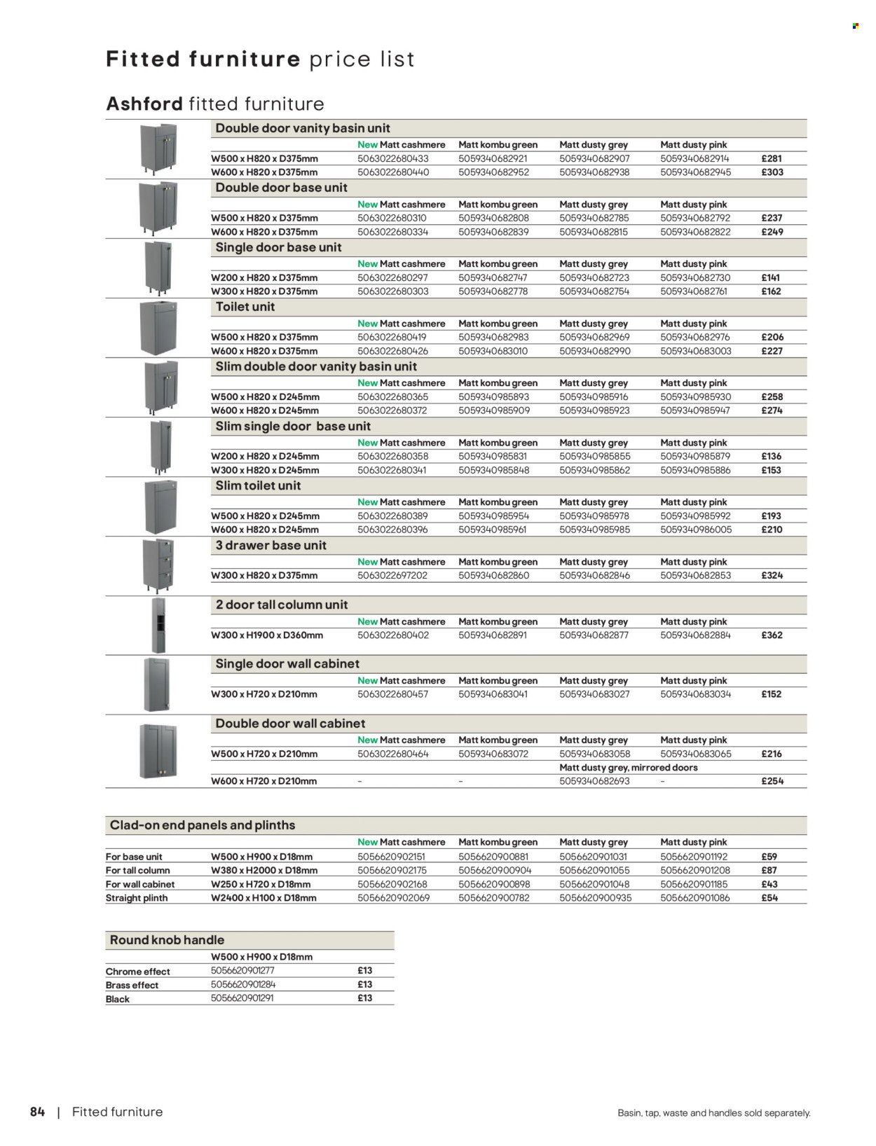 B&Q offer - Bathroom collections
