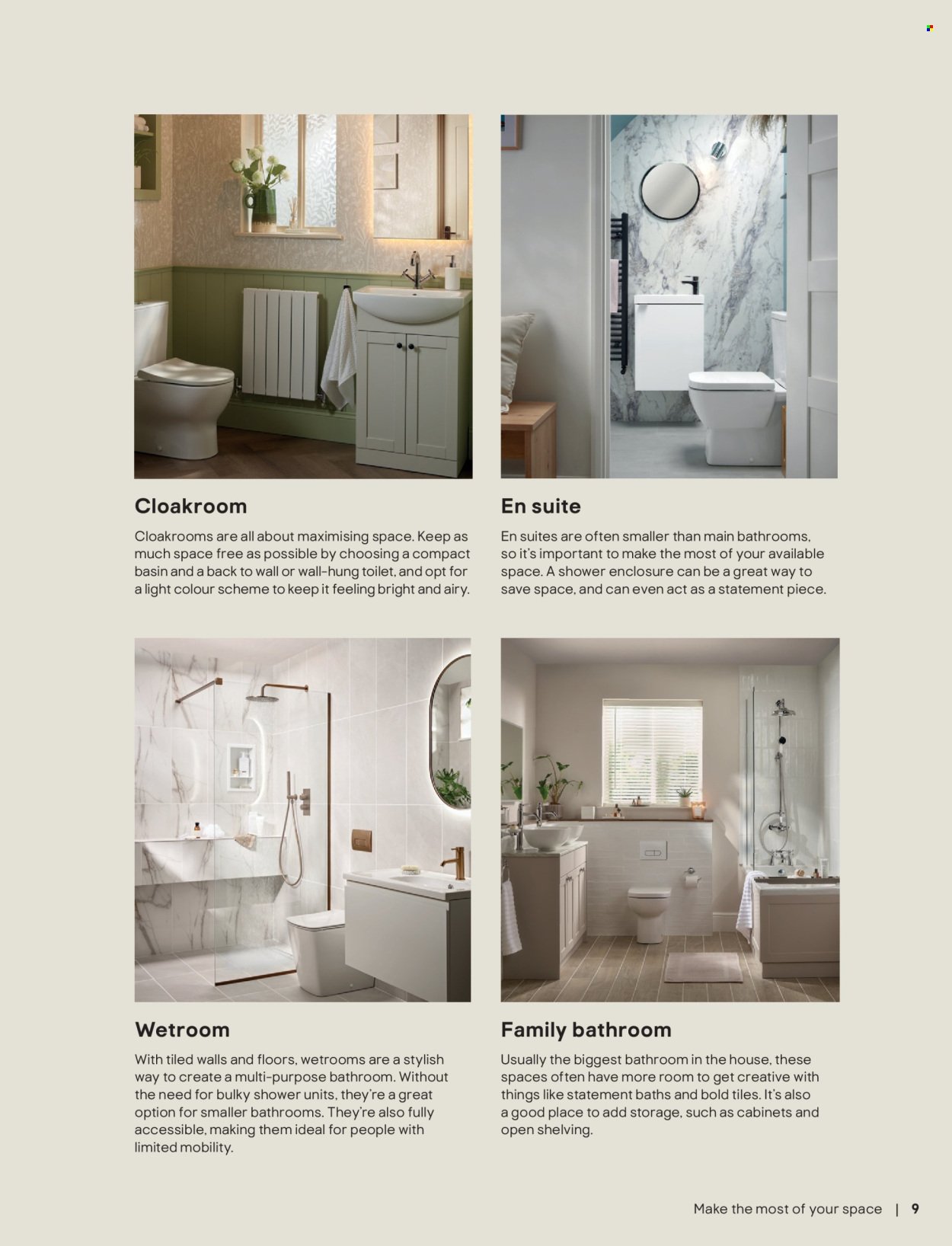 B&Q offer - Bathroom collections