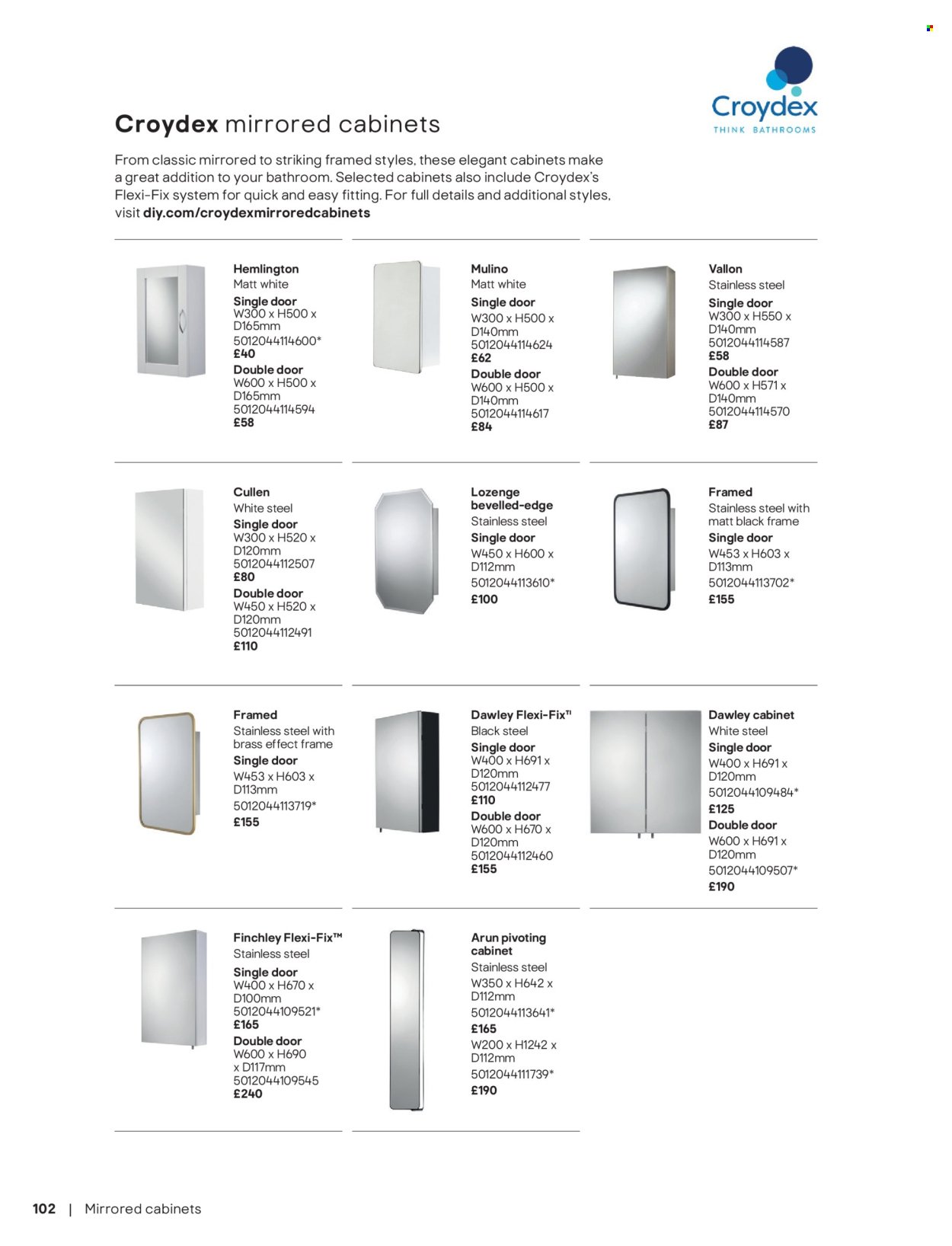 B&Q offer - Bathroom collections