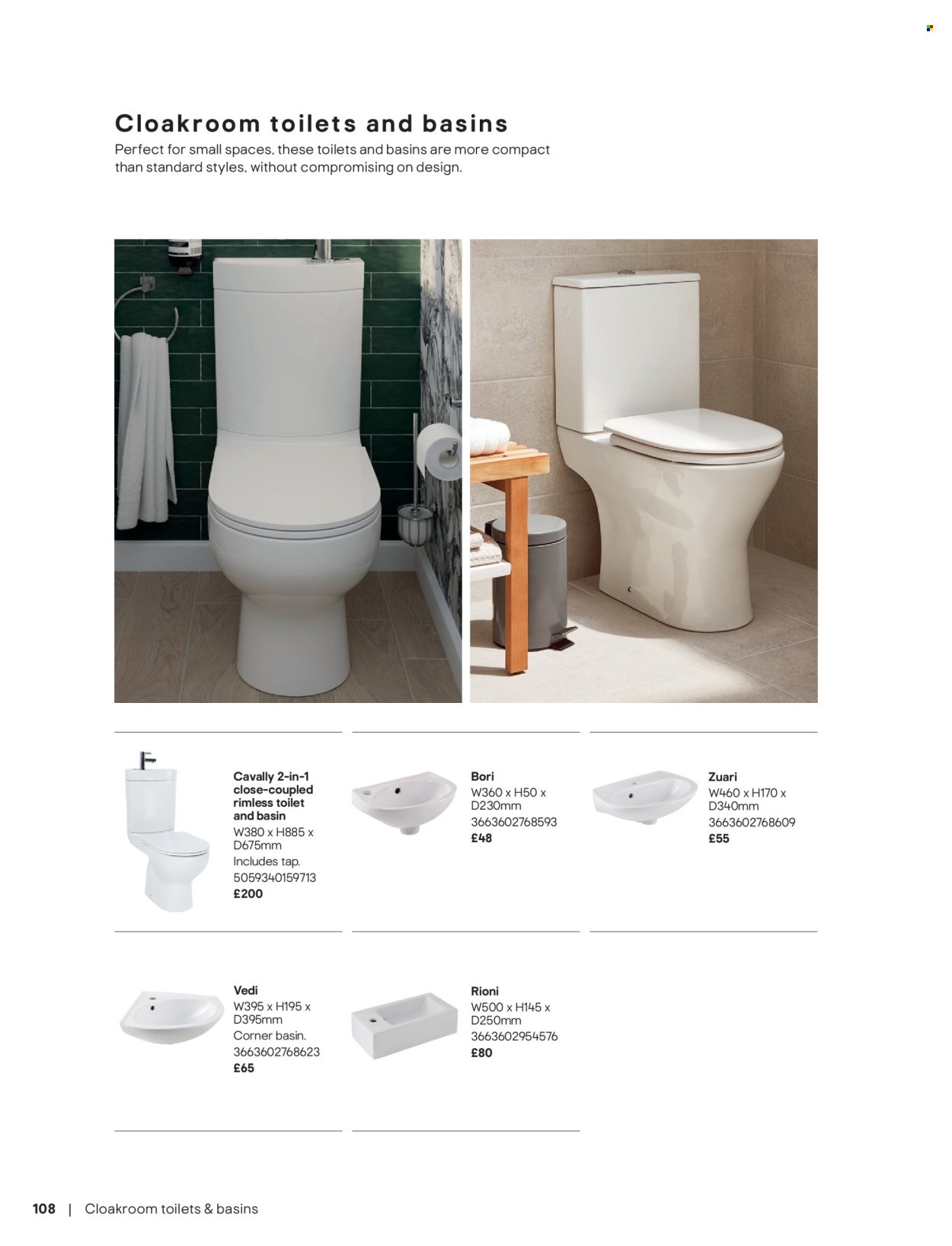 B&Q offer - Bathroom collections