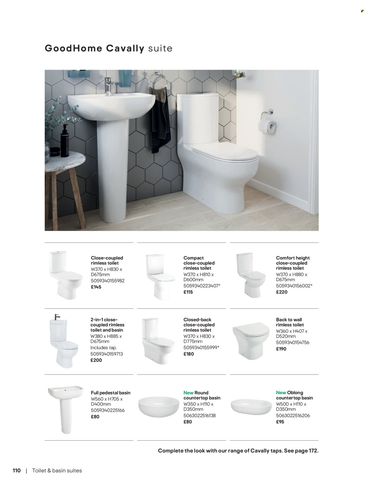 B&Q offer - Bathroom collections