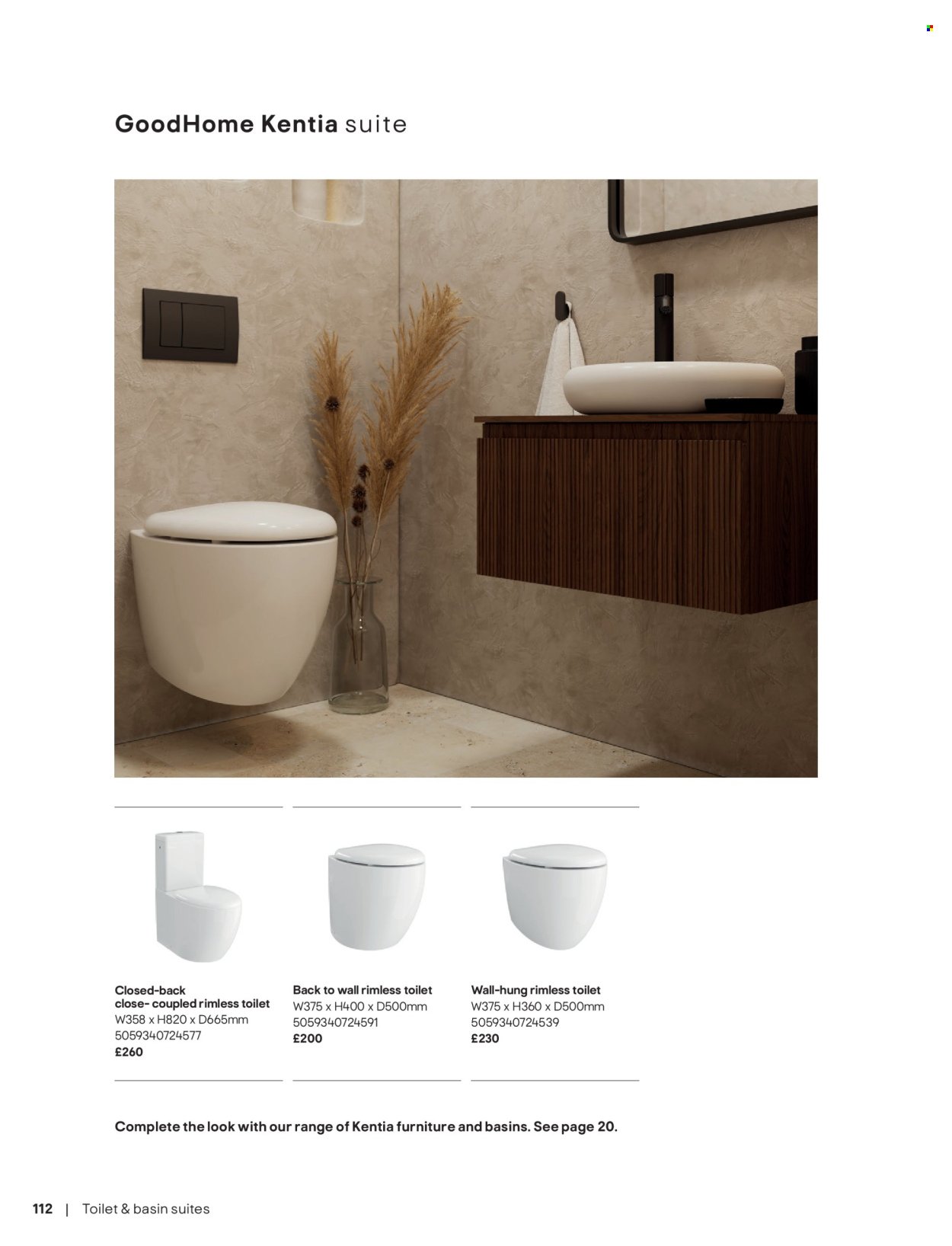 B&Q offer - Bathroom collections