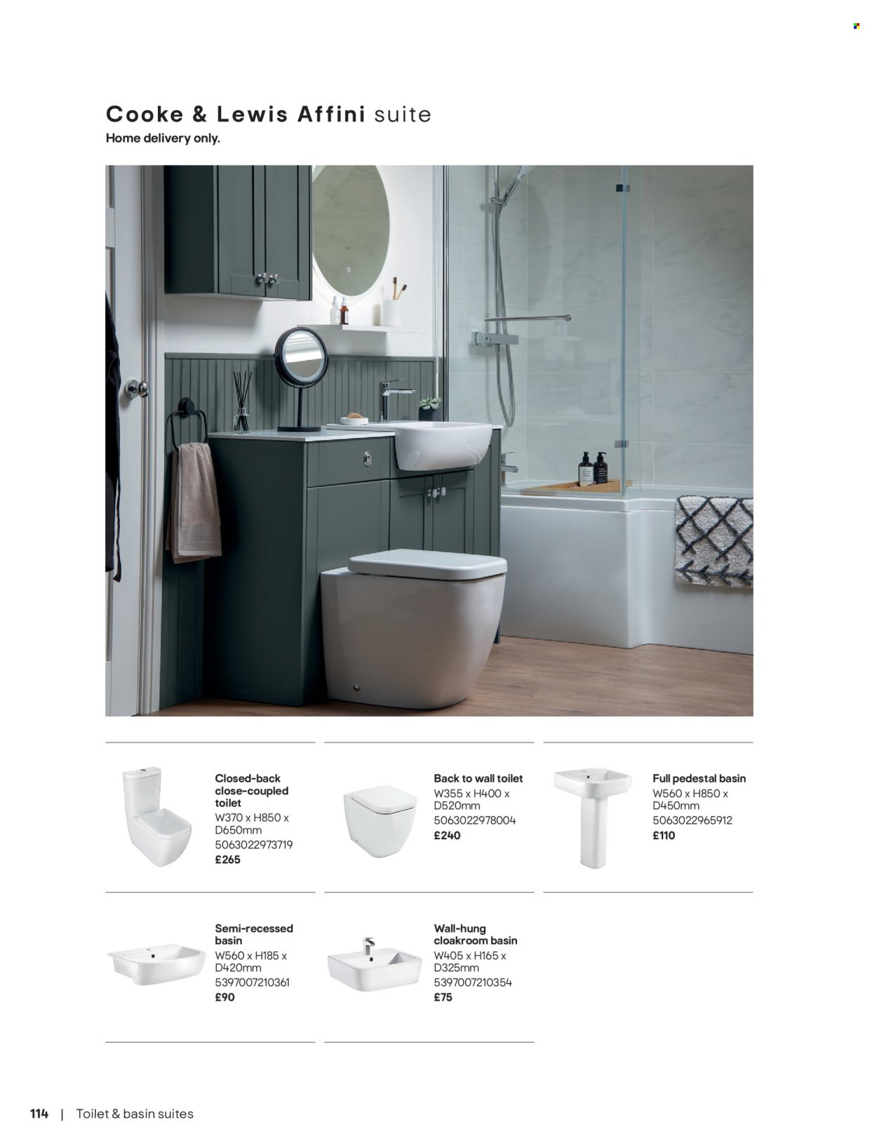 B&Q offer - Bathroom collections