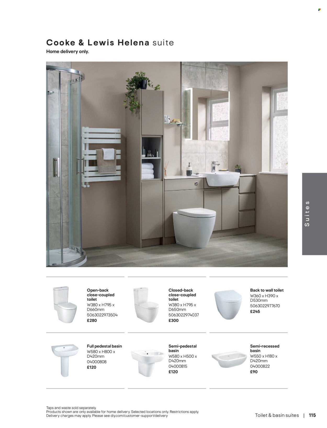 B&Q offer - Bathroom collections
