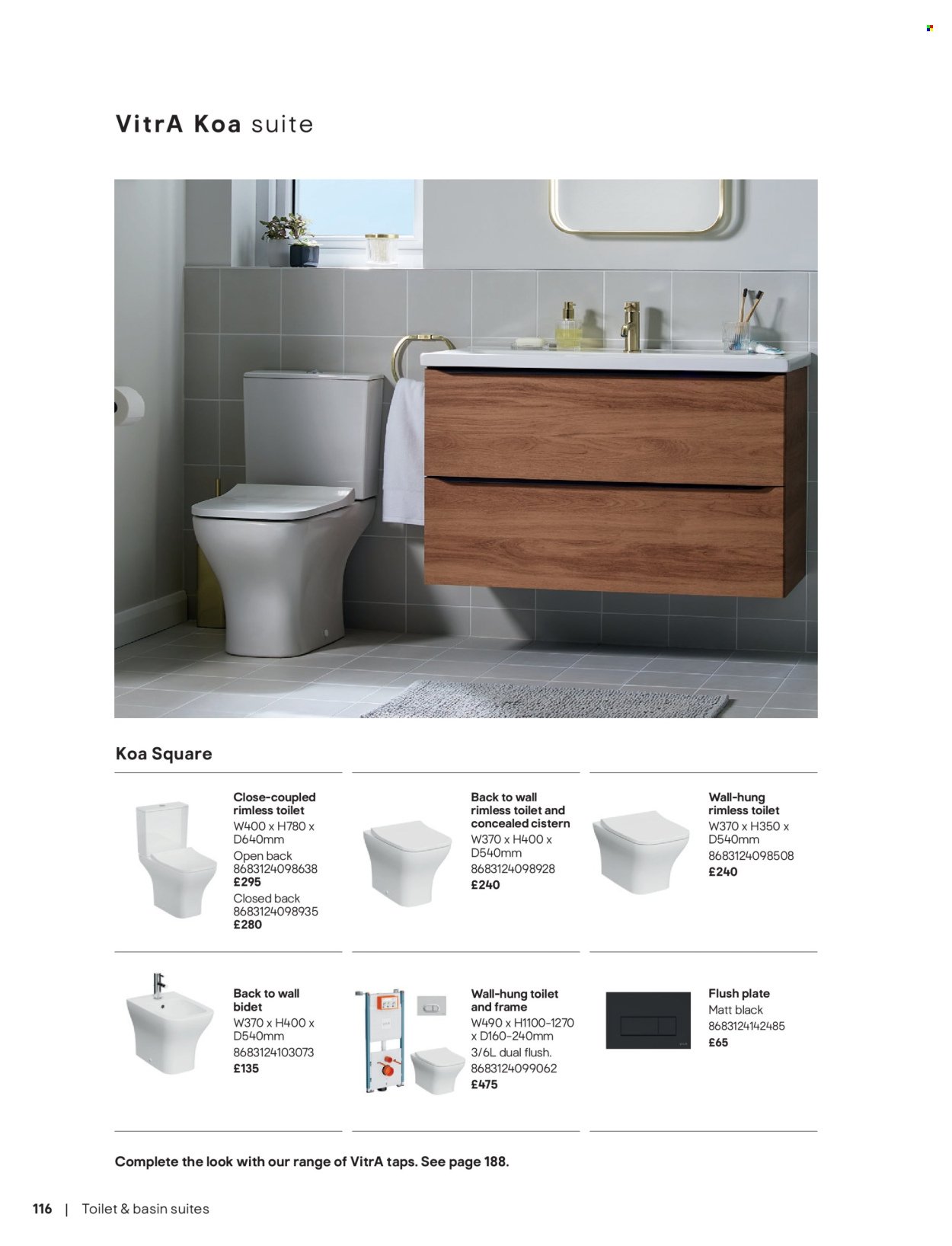 B&Q offer - Bathroom collections