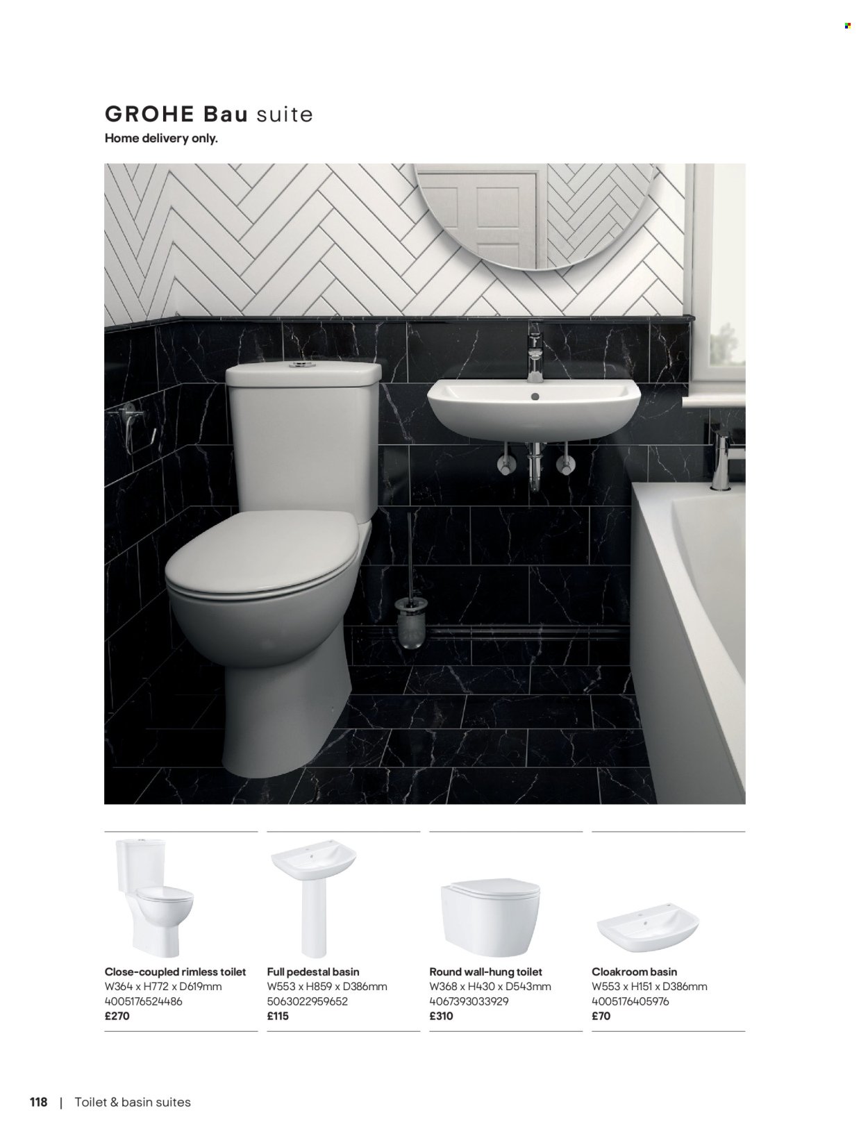 B&Q offer - Bathroom collections