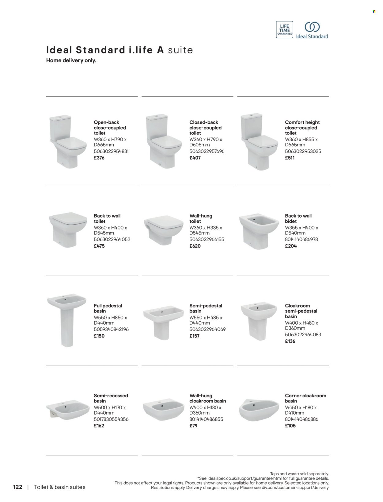 B&Q offer - Bathroom collections