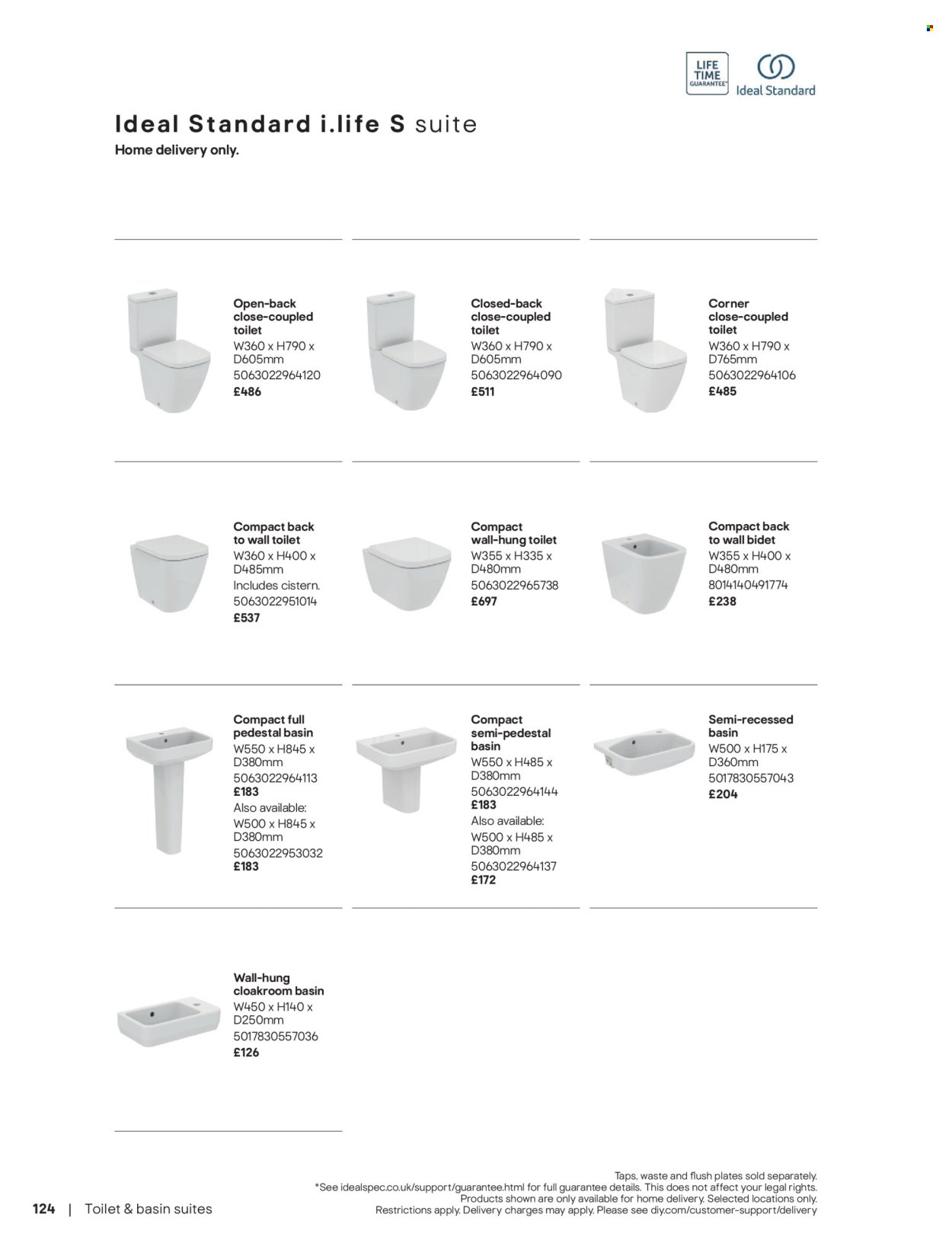 B&Q offer - Bathroom collections