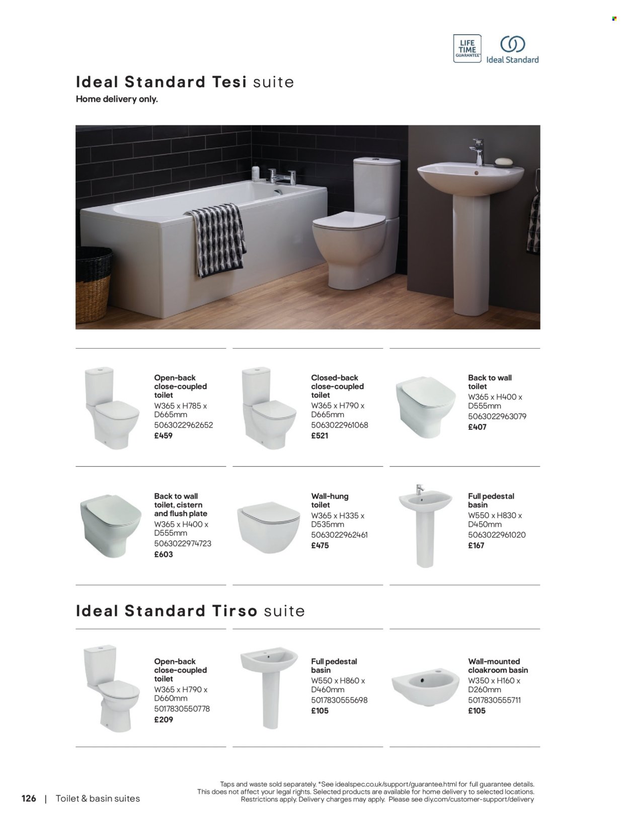 B&Q offer - Bathroom collections