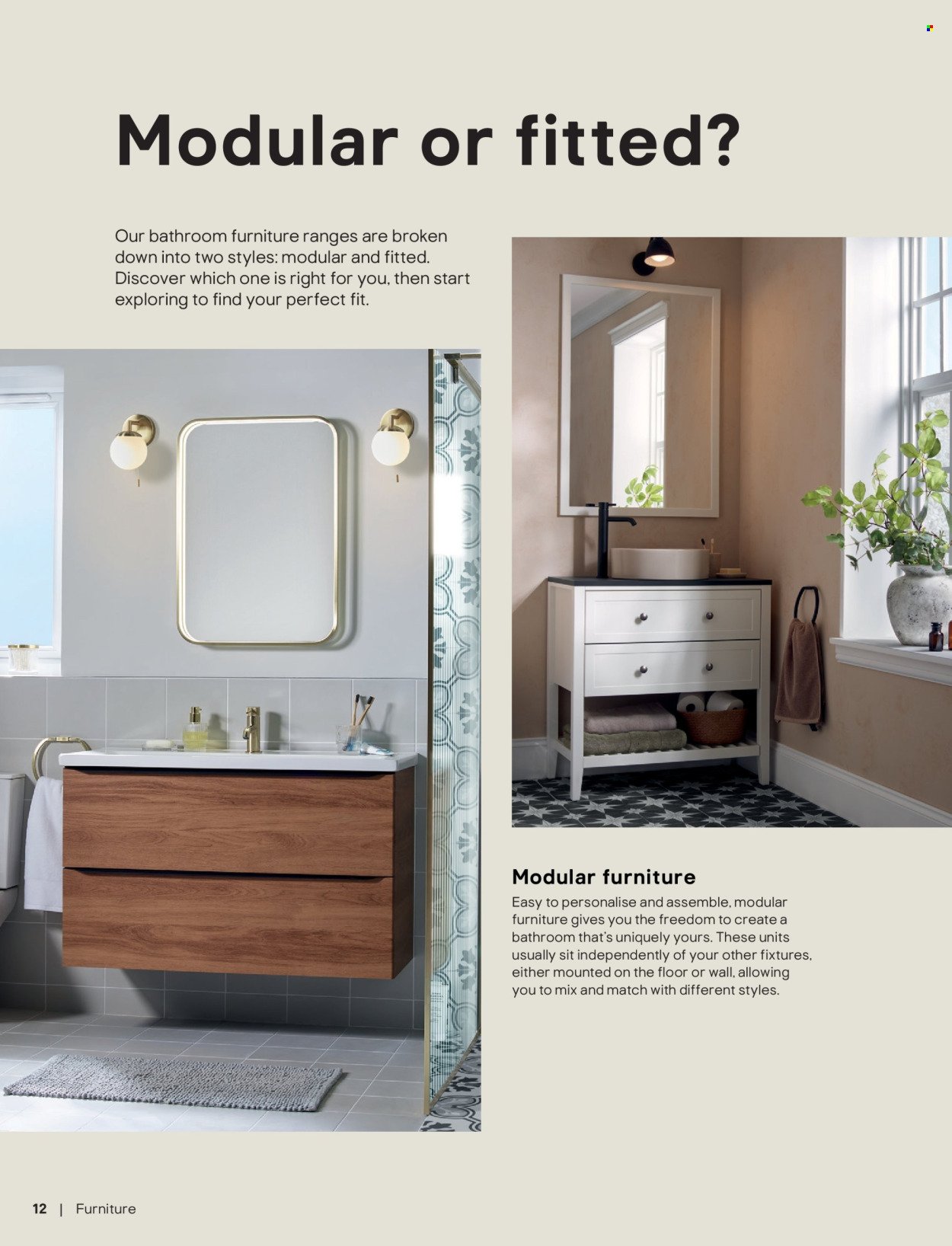 B&Q offer - Bathroom collections