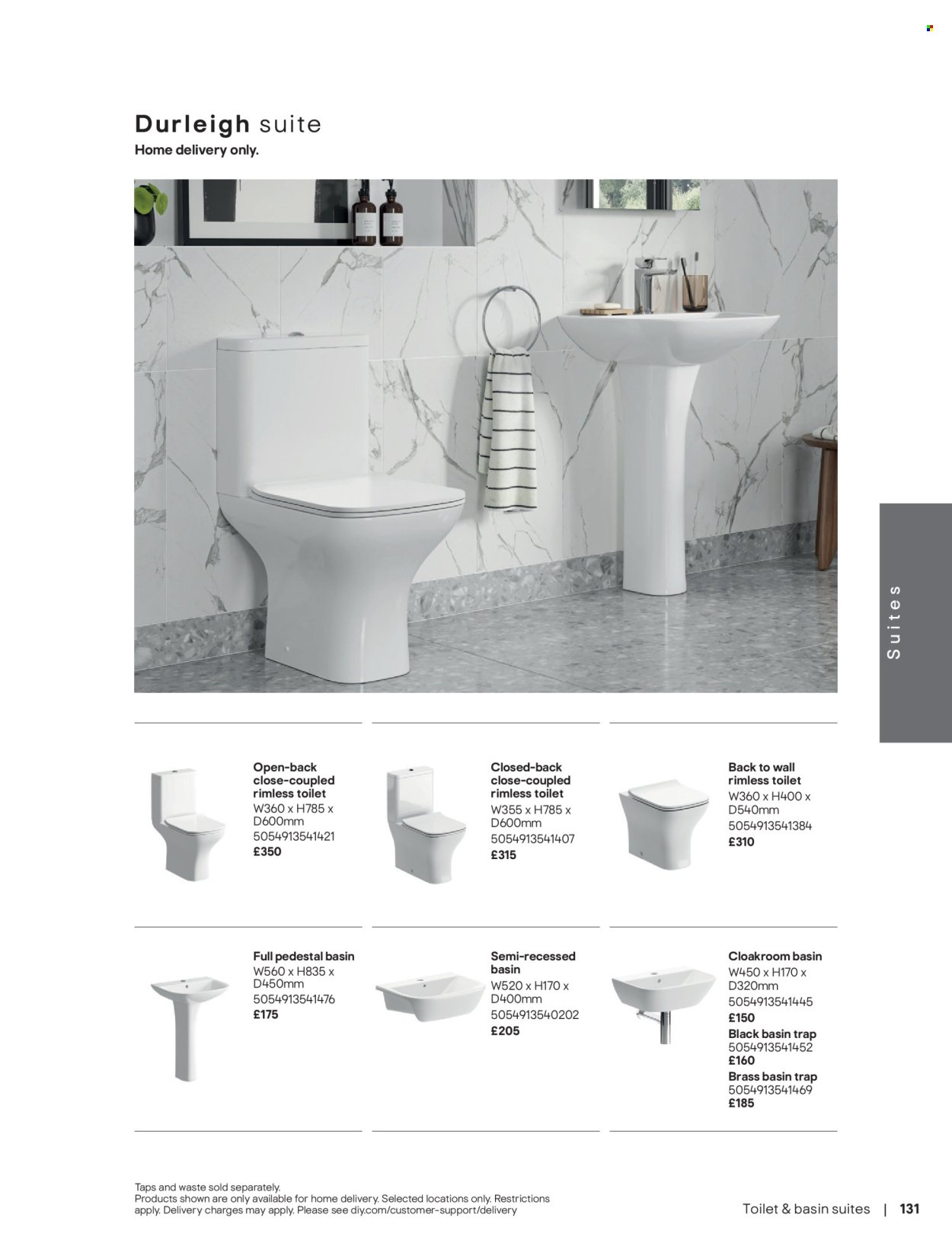 B&Q offer - Bathroom collections
