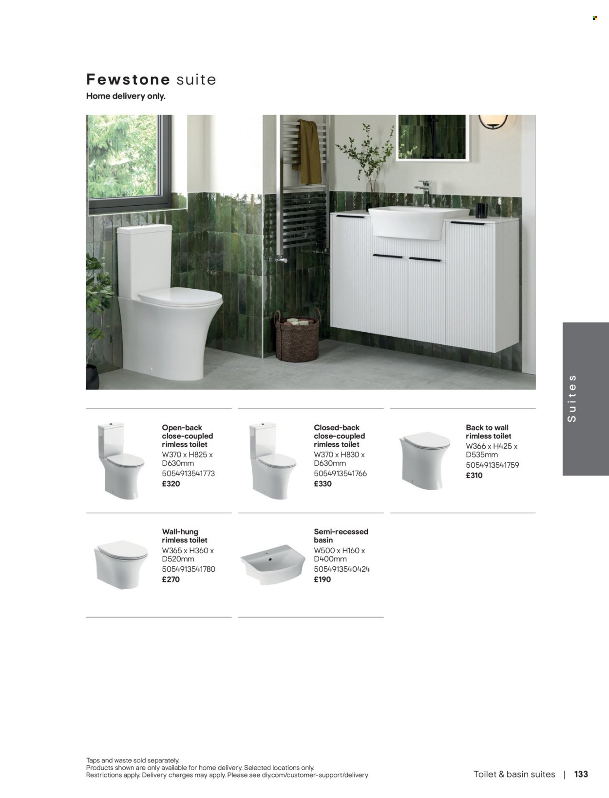 B&Q offer - Bathroom collections