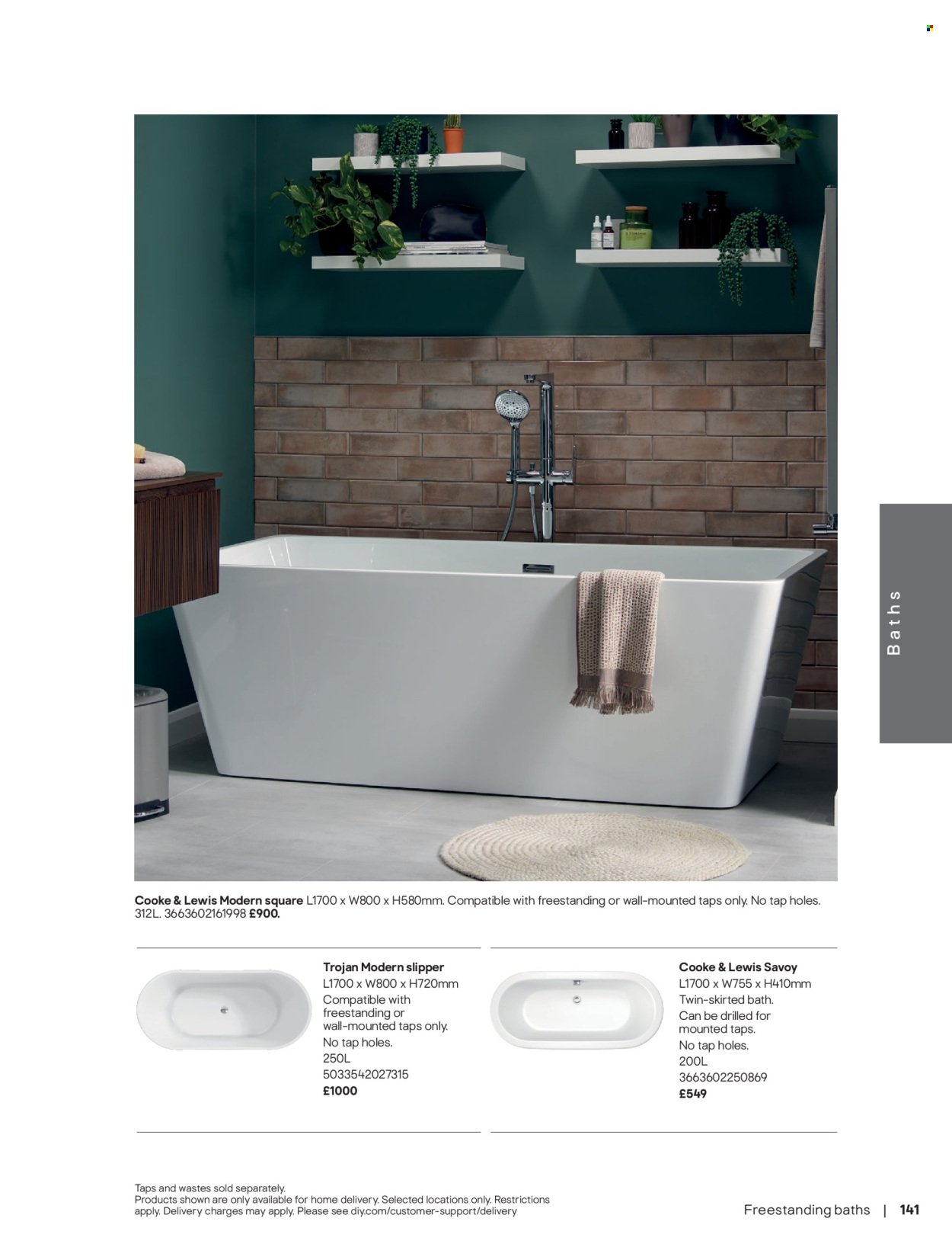 B&Q offer - Bathroom collections