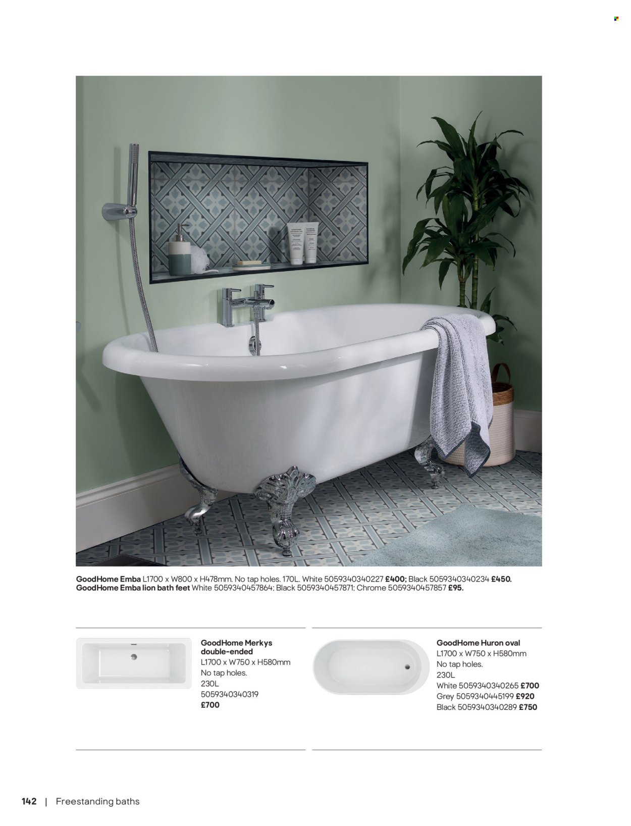 B&Q offer - Bathroom collections