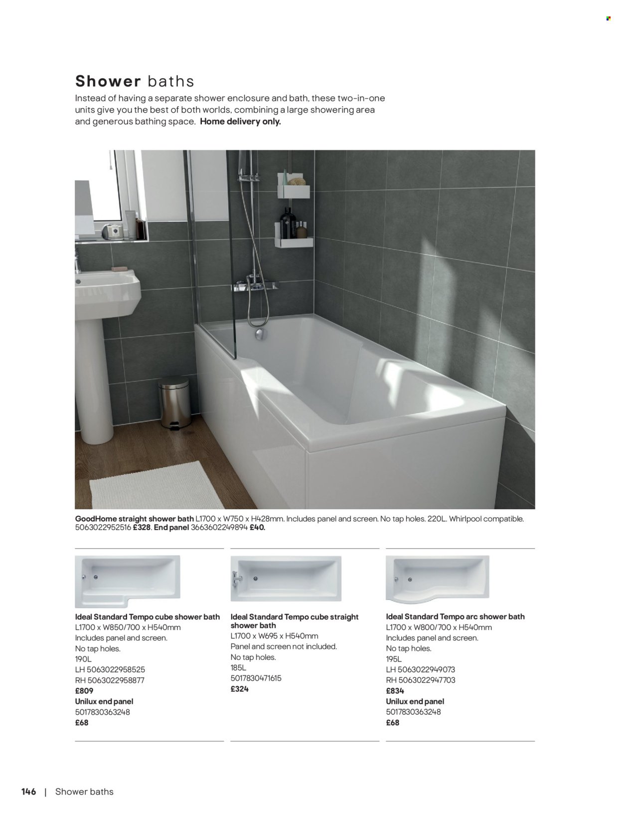 B&Q offer - Bathroom collections