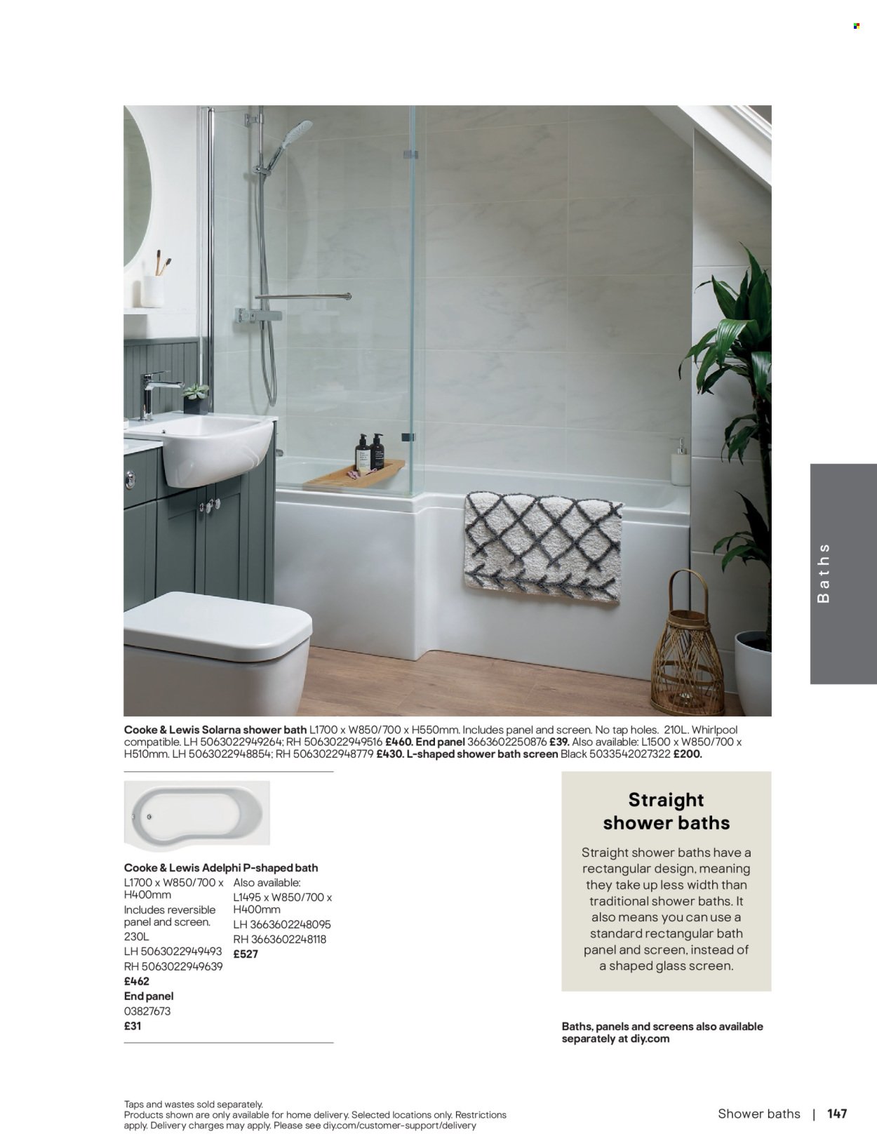 B&Q offer - Bathroom collections
