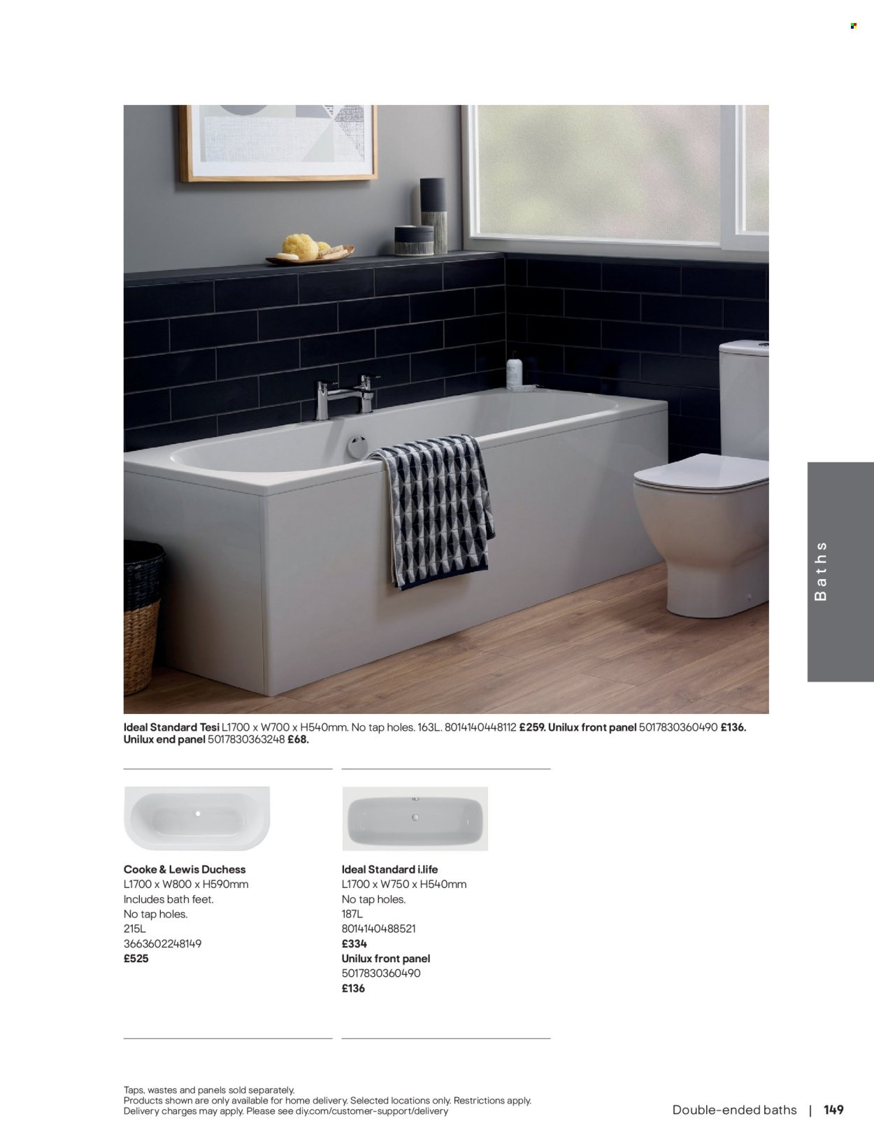 B&Q offer - Bathroom collections
