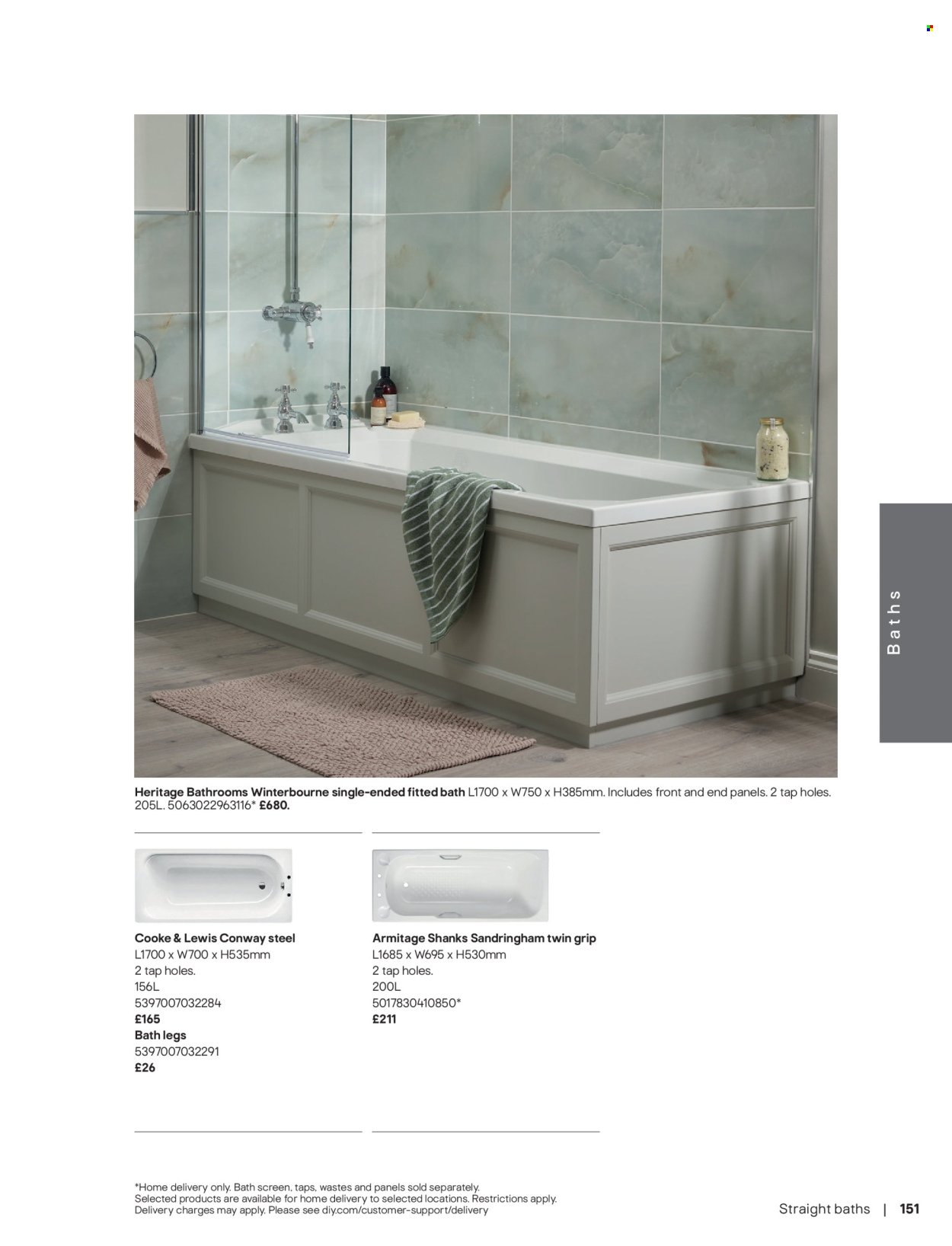 B&Q offer - Bathroom collections