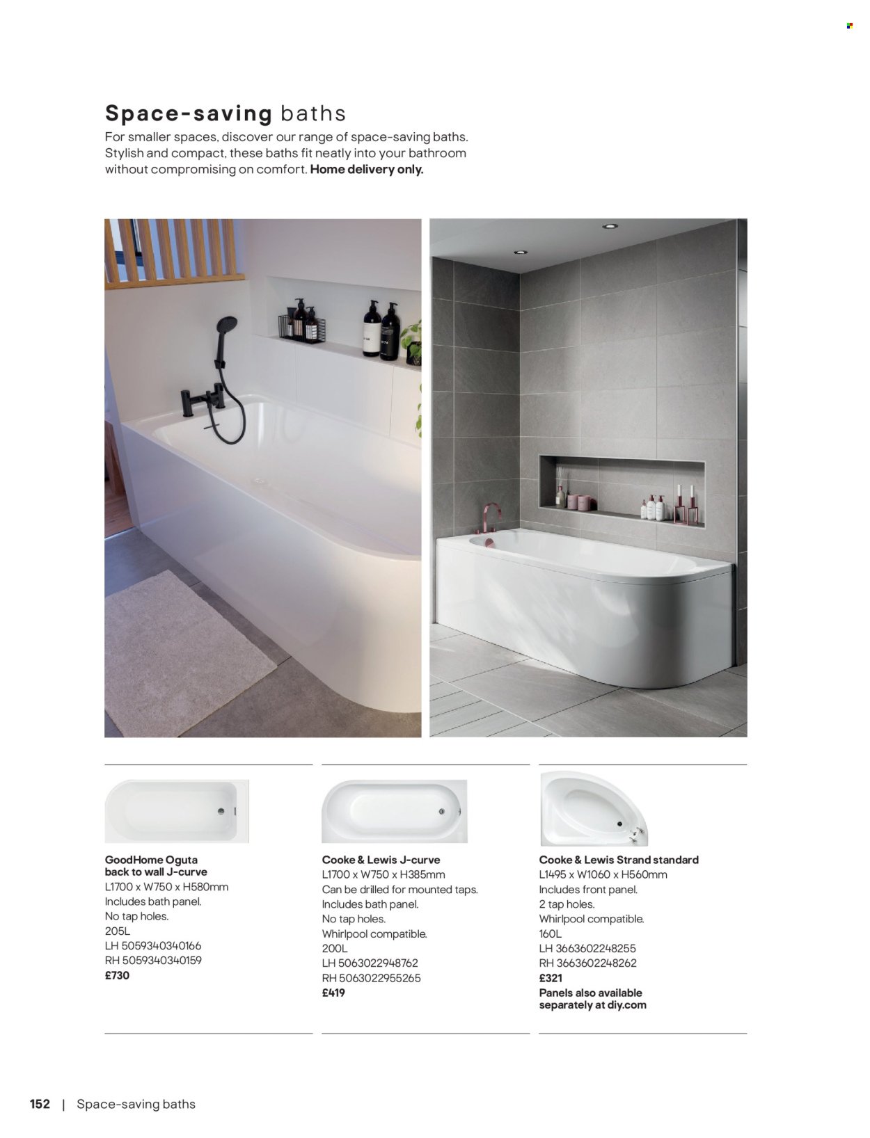 B&Q offer - Bathroom collections