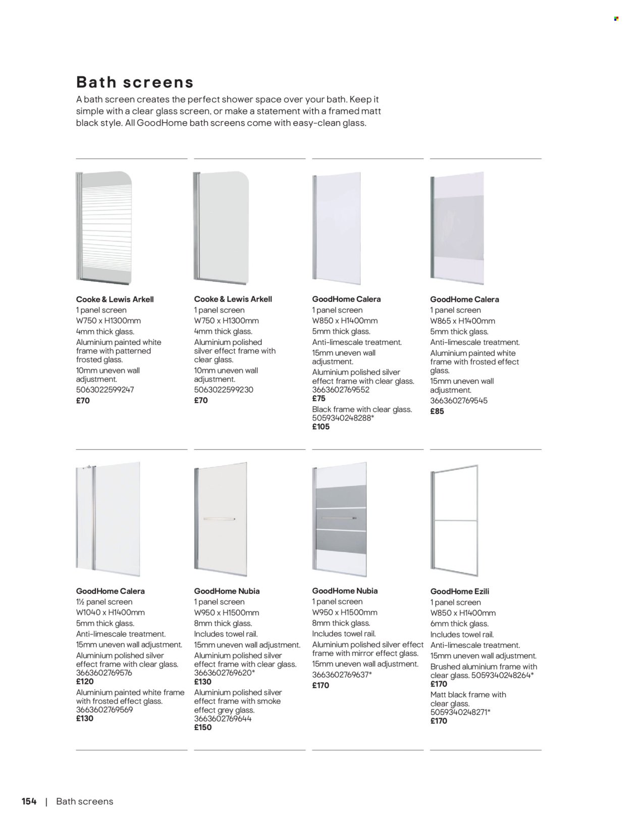 B&Q offer - Bathroom collections