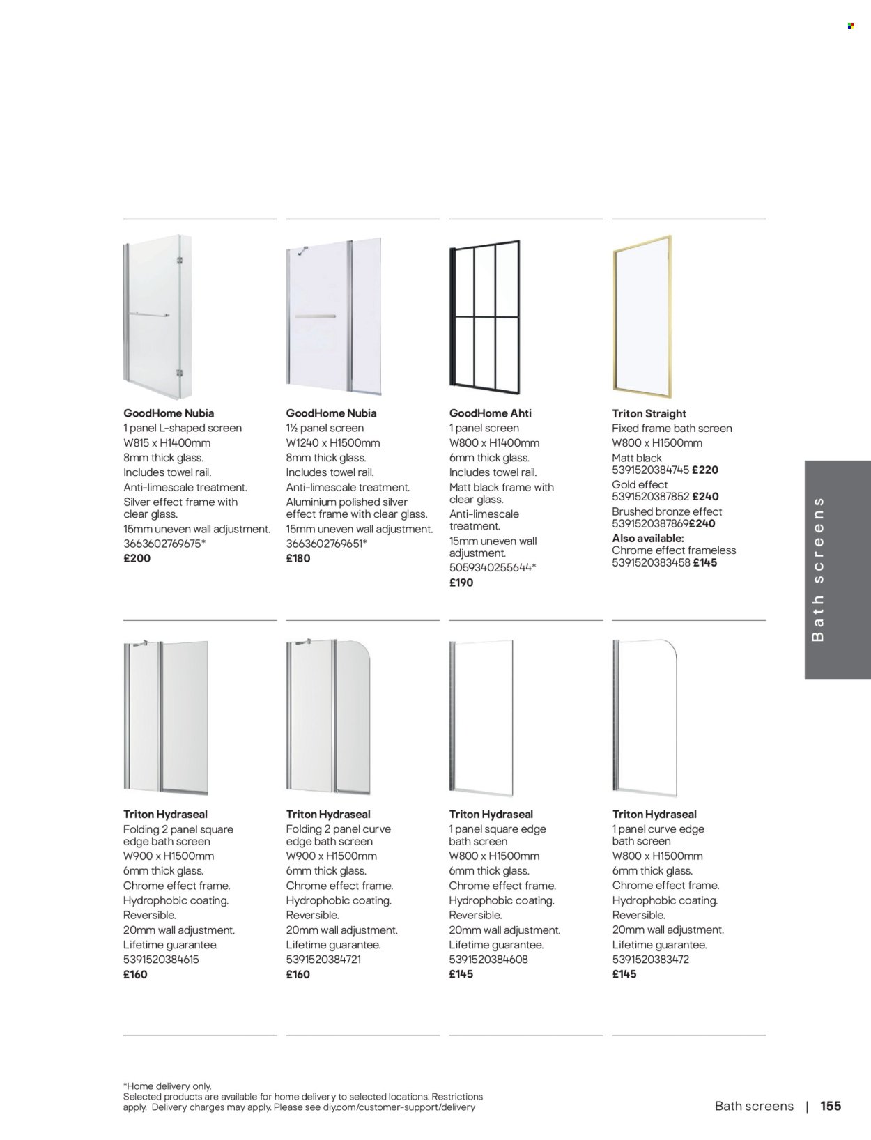 B&Q offer - Bathroom collections