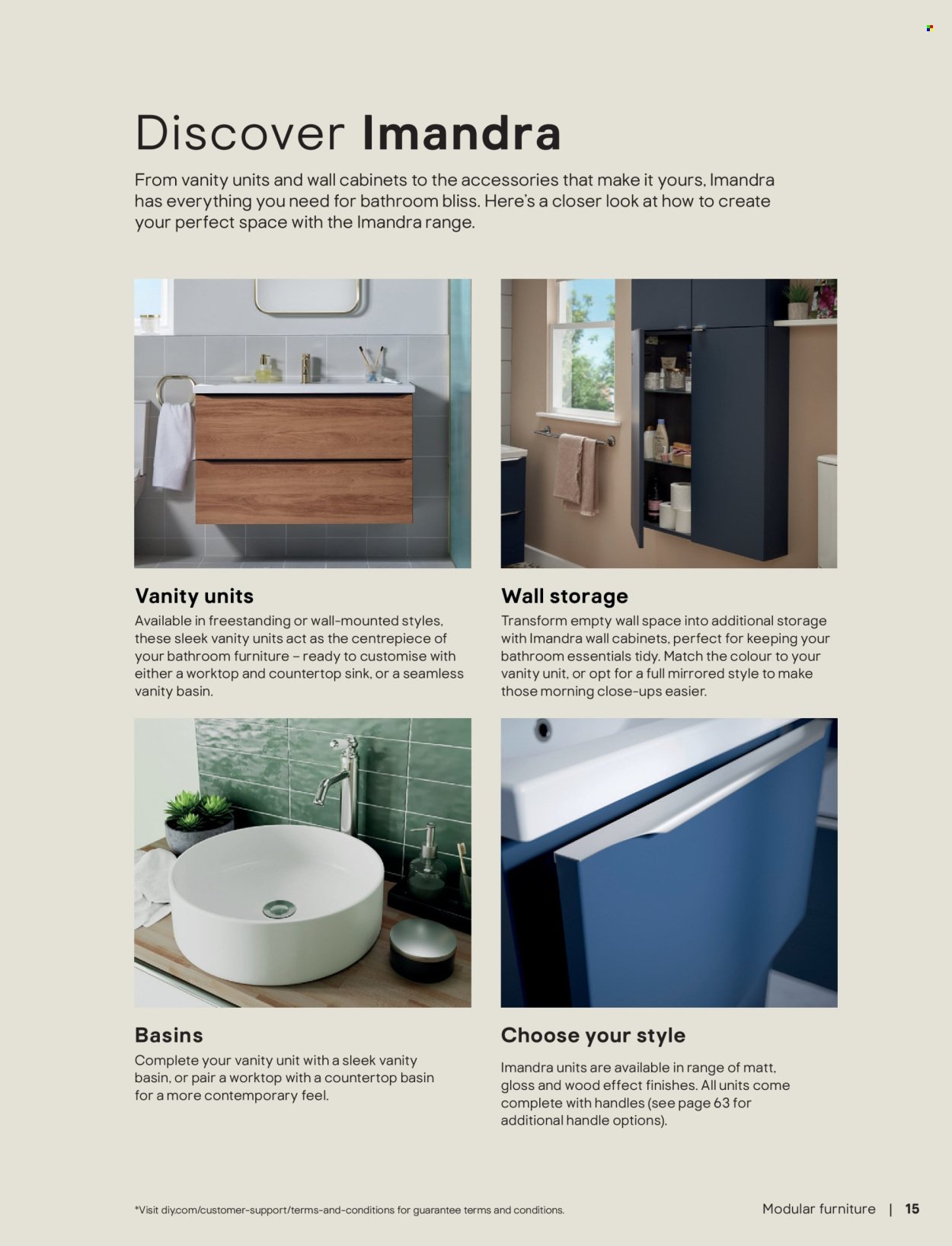 B&Q offer - Bathroom collections