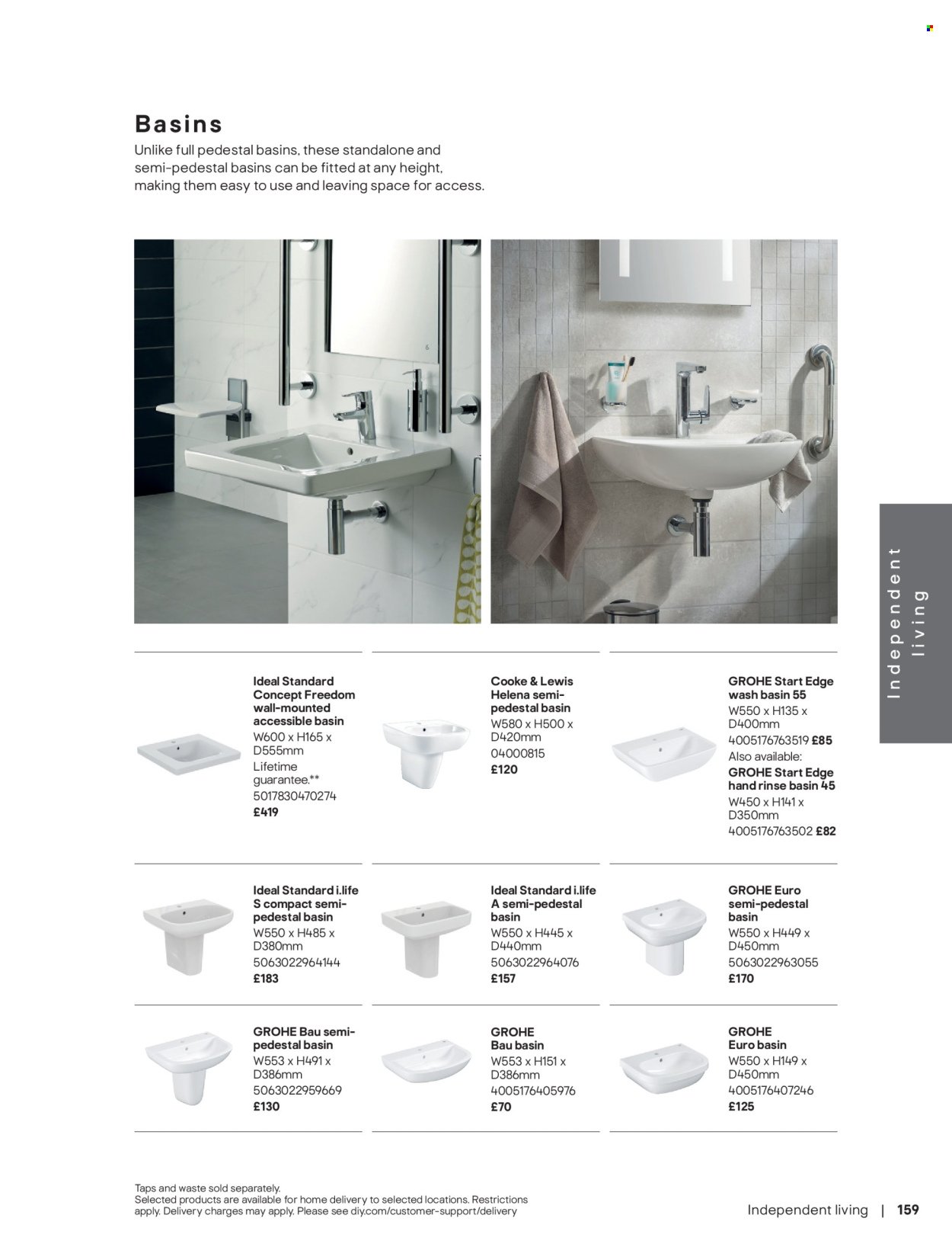 B&Q offer - Bathroom collections